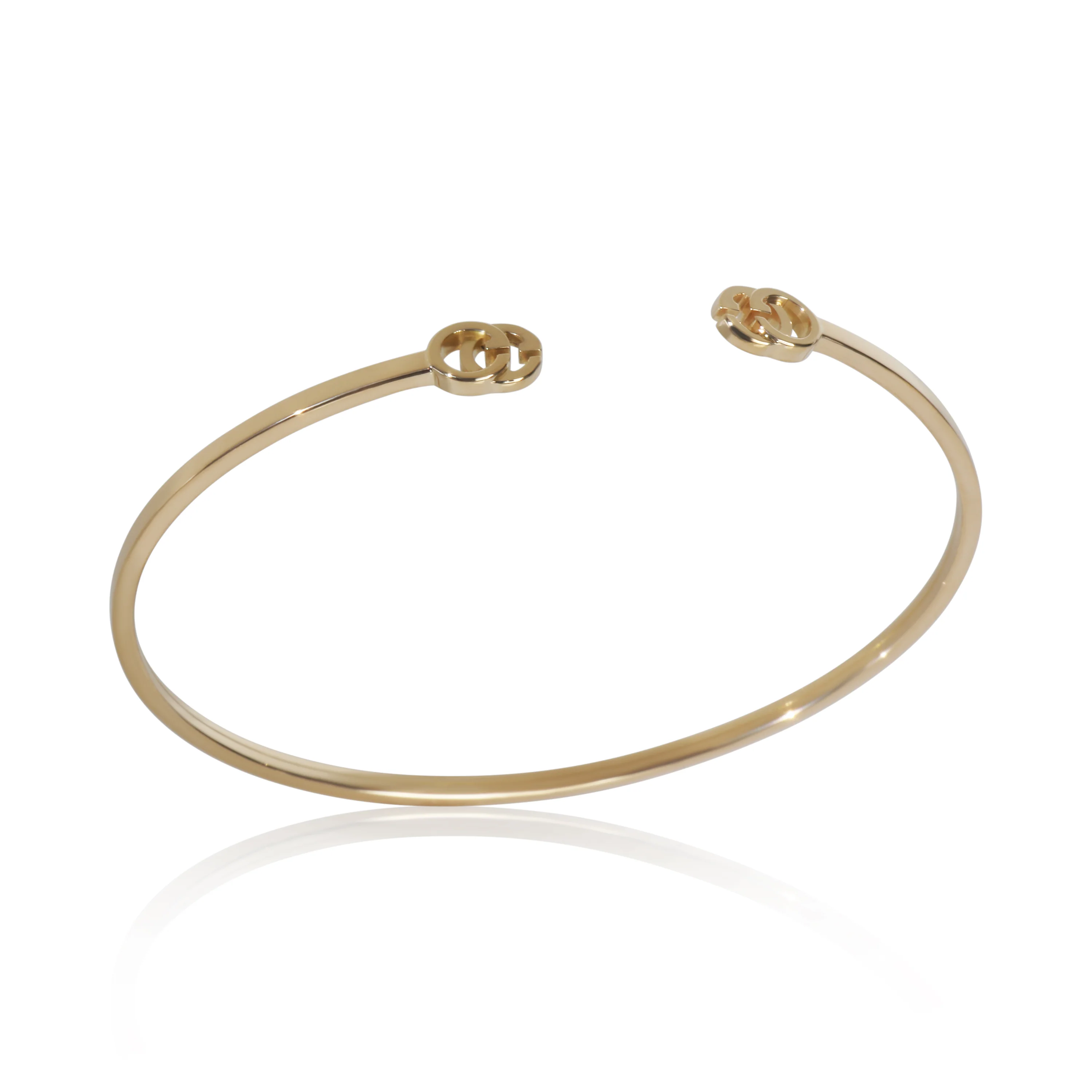 Yellow Gold  GG Thin Running Cuff Bracelet - Image 4