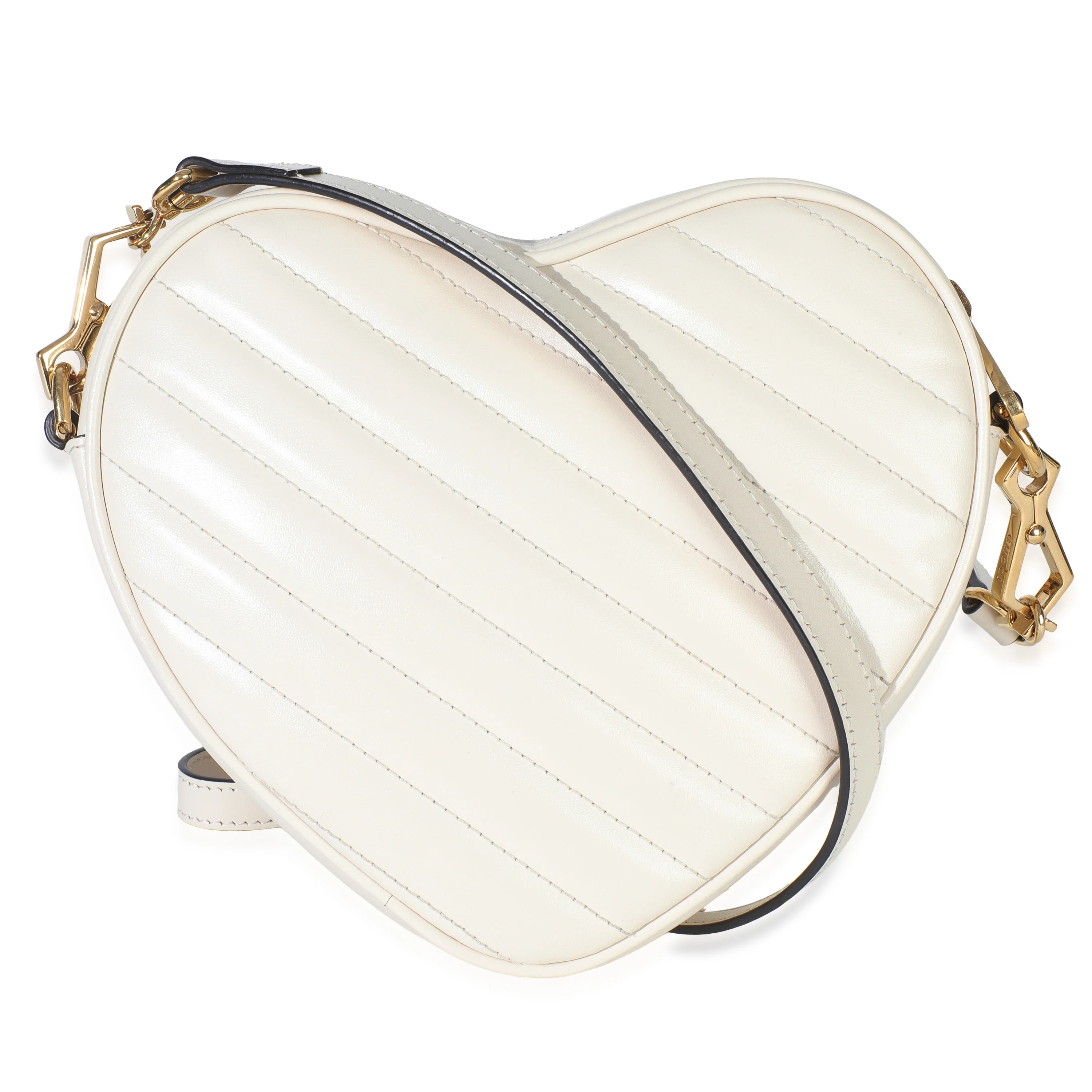Creme Matelasse Calfskin Diagonal Mini Interlocking G Heart Bag - Image 4