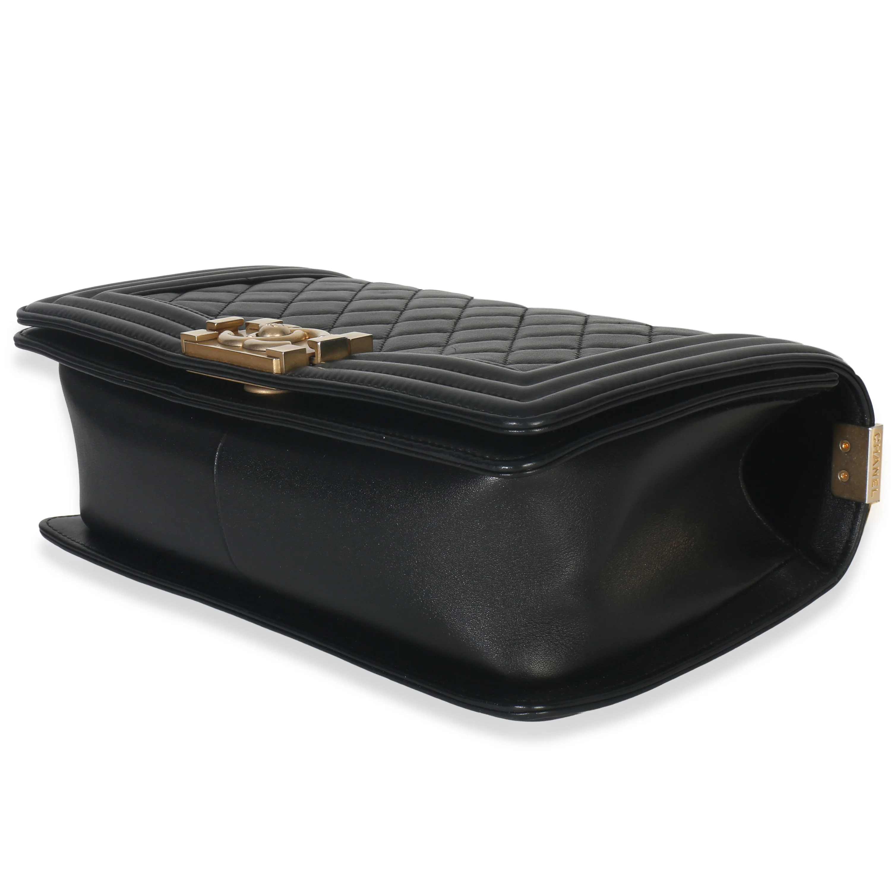 Black Quilted Lambskin Old Medium Boy Bag - Image 7