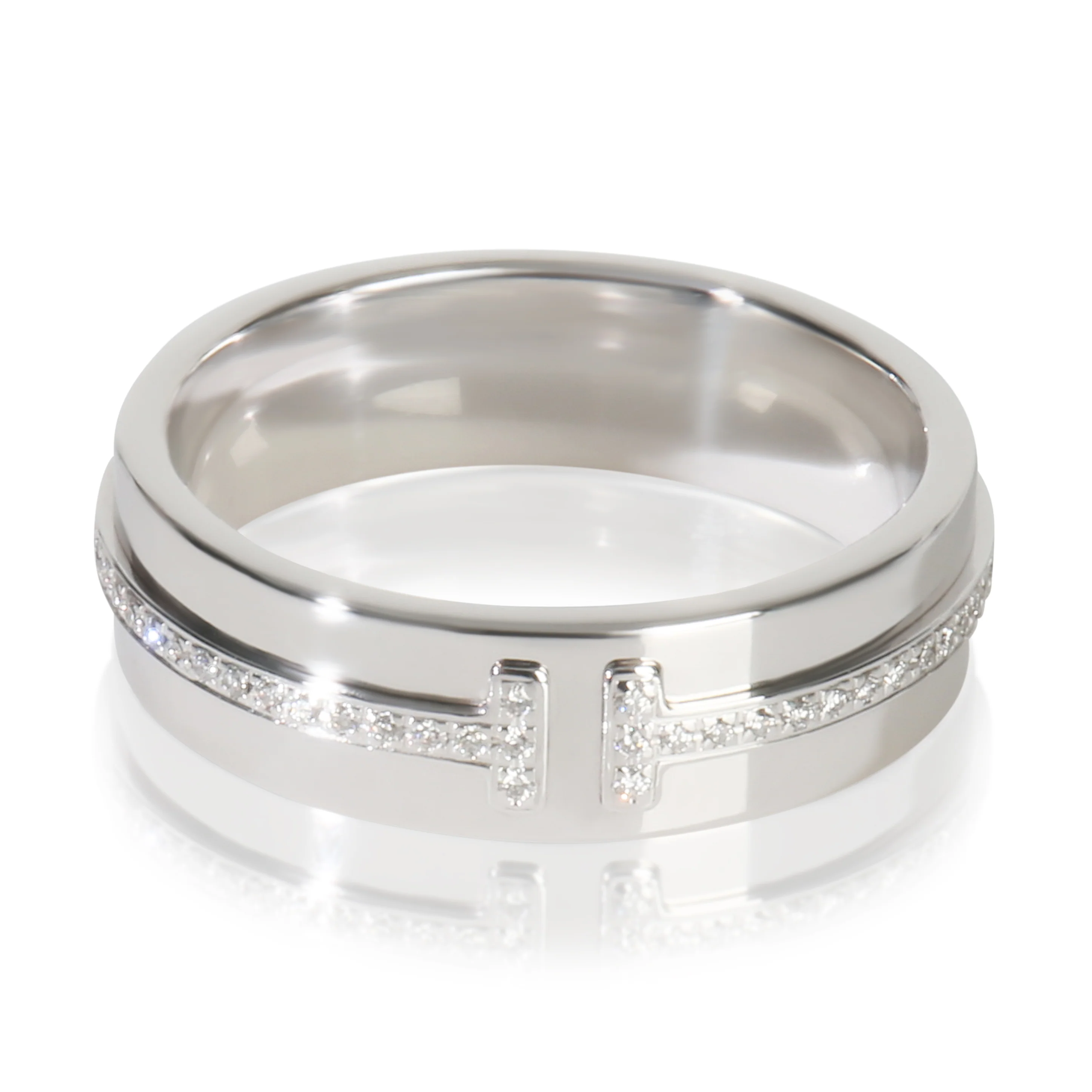 White Gold Diamond Tiffany T Wide Ring
