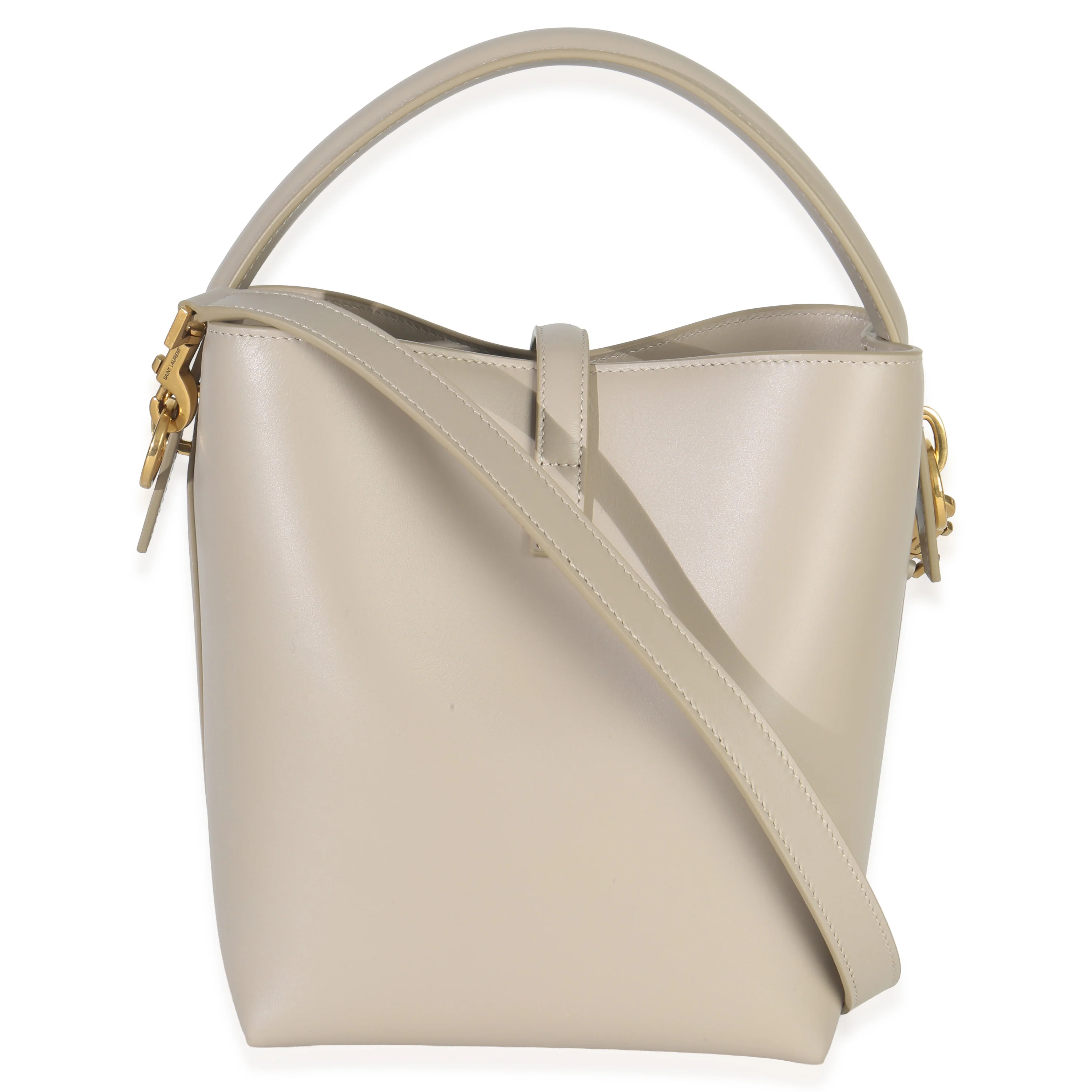 Beige Calfskin Small Le 37 Bucket Bag - Image 4