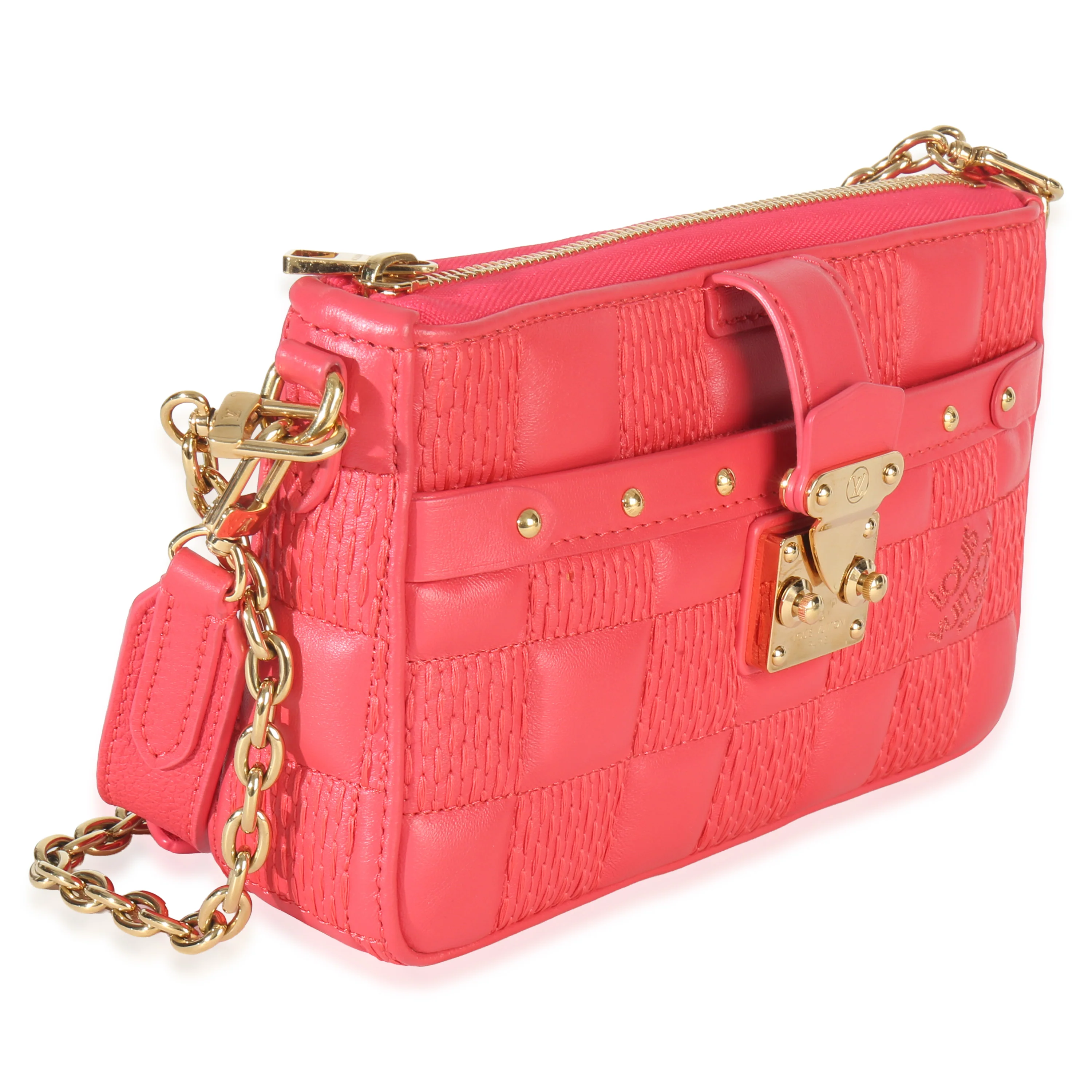 Rose Damier Quilted Lambskin Troca Pochette - Image 3