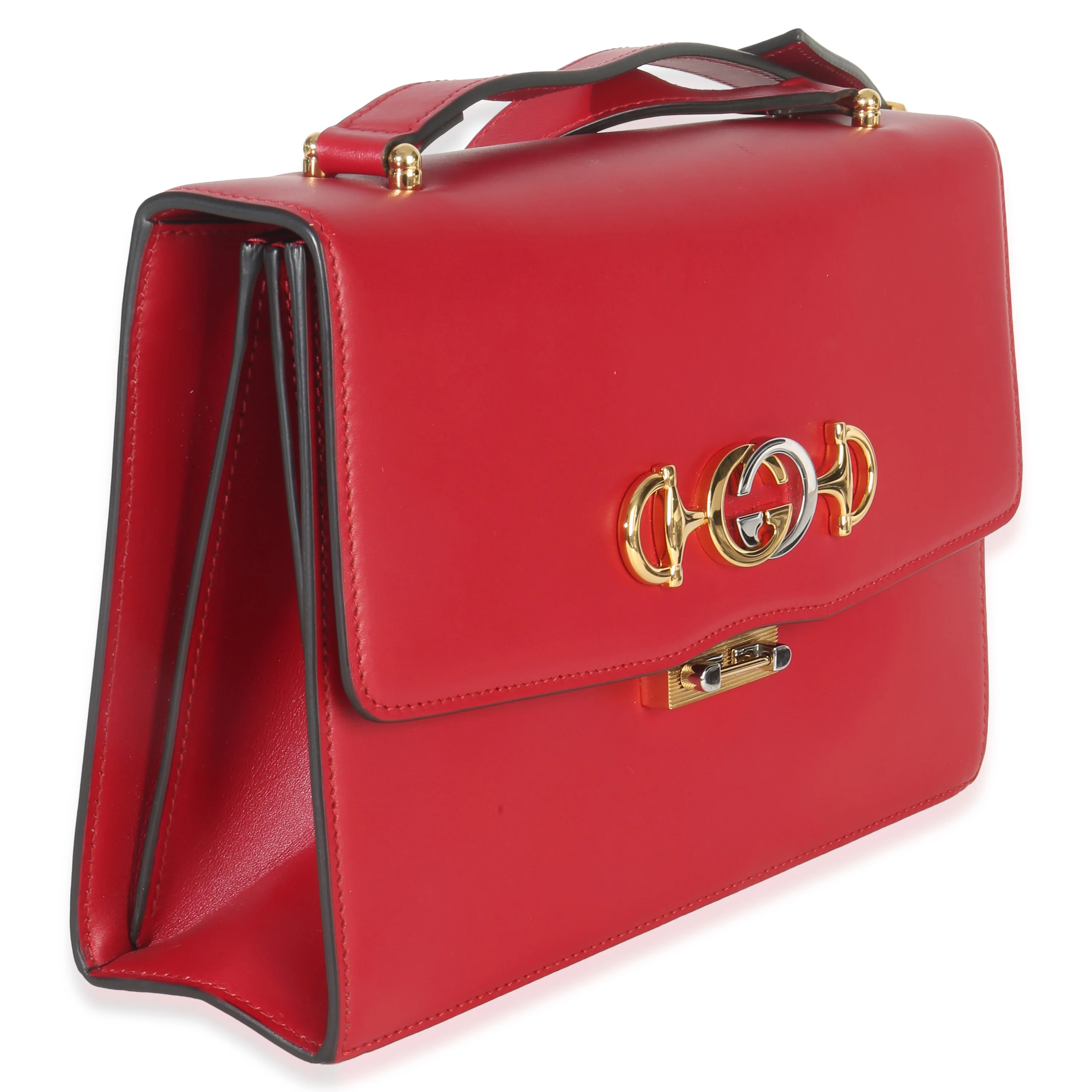 Red Smooth Calfskin Small Zumi Shoulder Flap Bag - Image 3