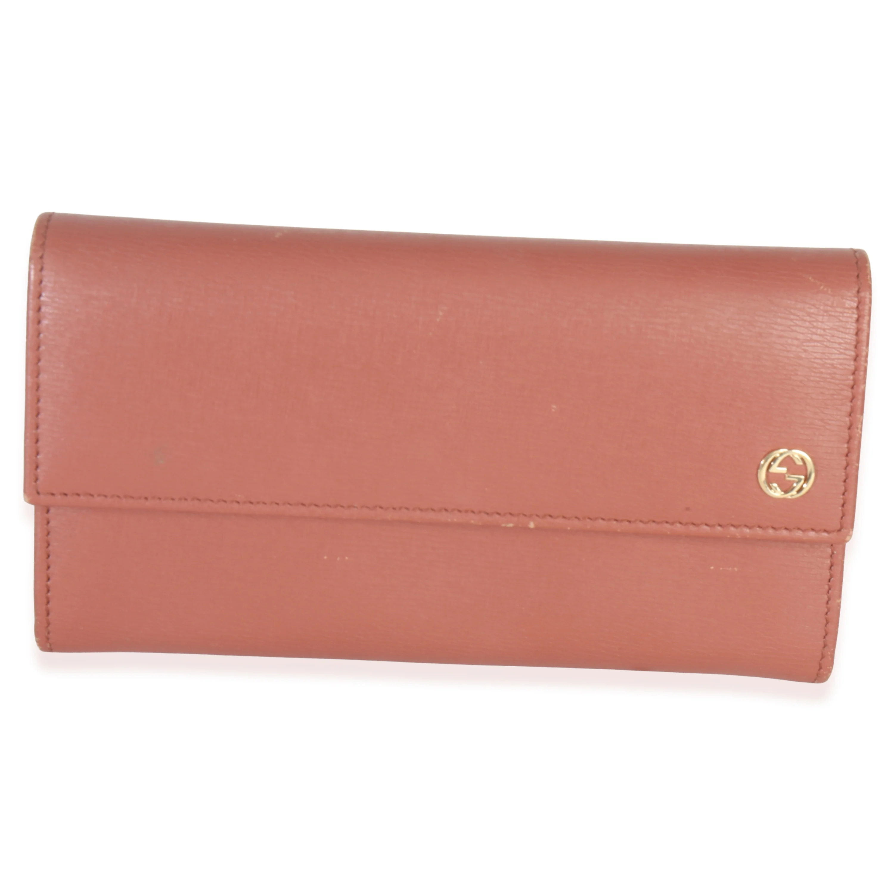 Pink Leather Interlocking G Continental Wallet