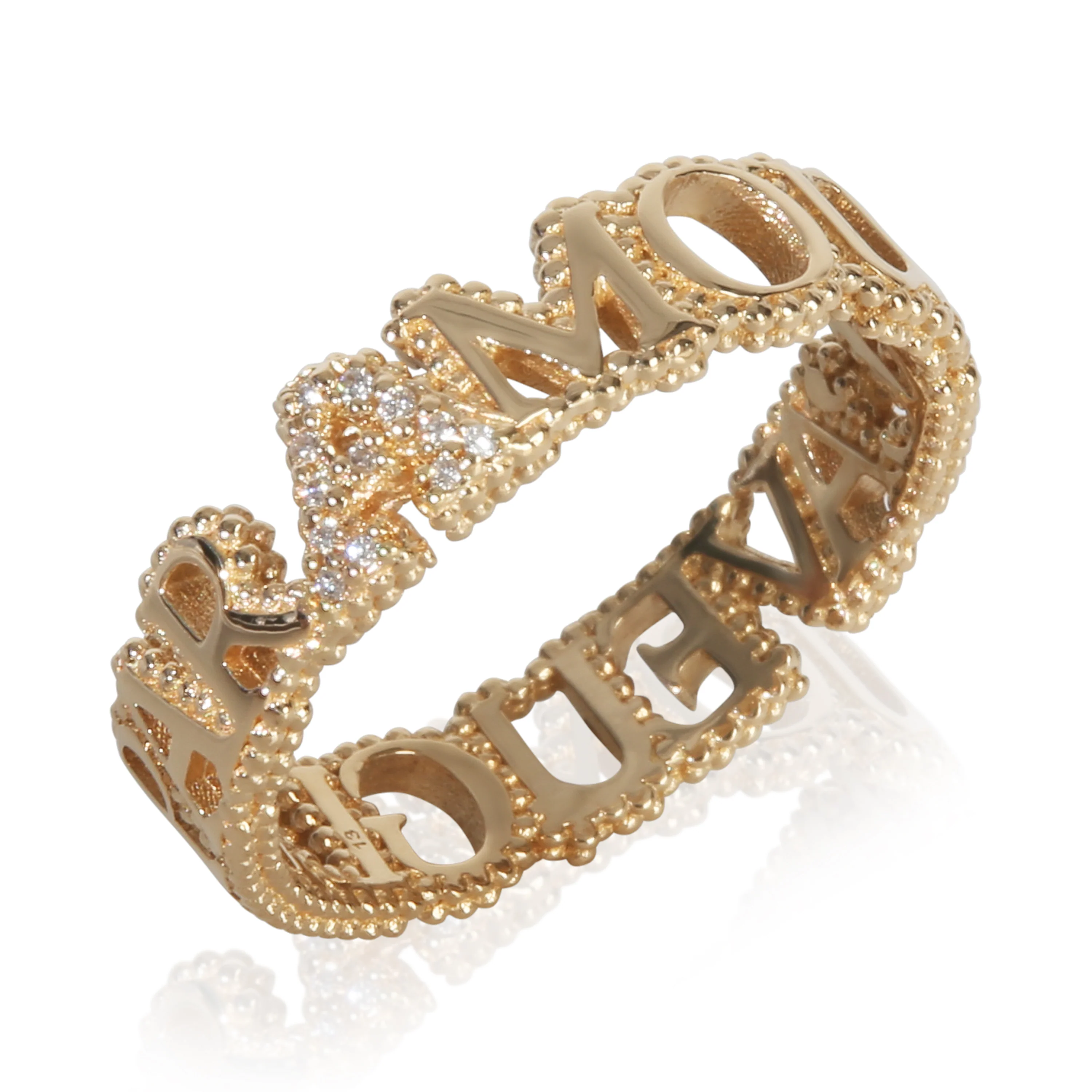 Yellow Gold Diamond LAveugle Par Amour Ring - Image 4