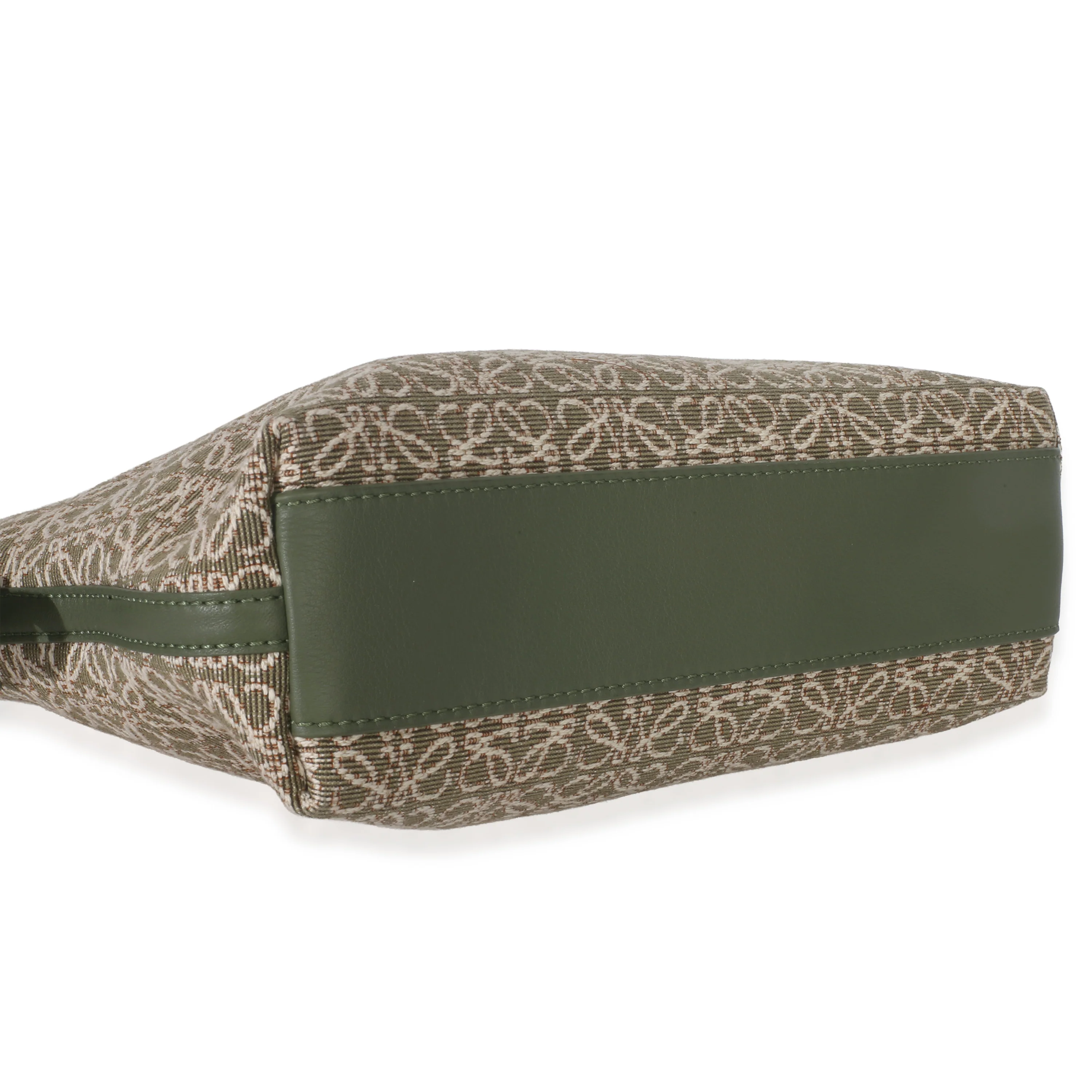 Vintage Khaki Jacquard Anagram Calfskin Mini Flamenco Knot Clutch - Image 7