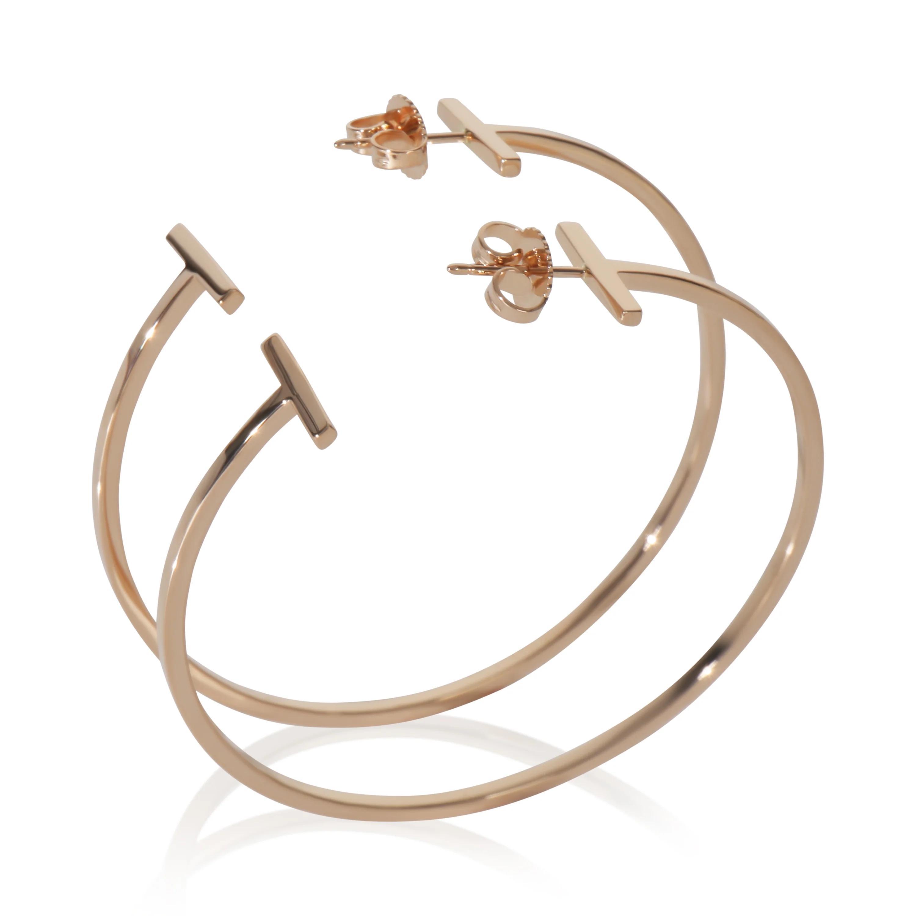 Rose Gold  Extra Large Tiffany T Wire Hoop Earrings - Image 3