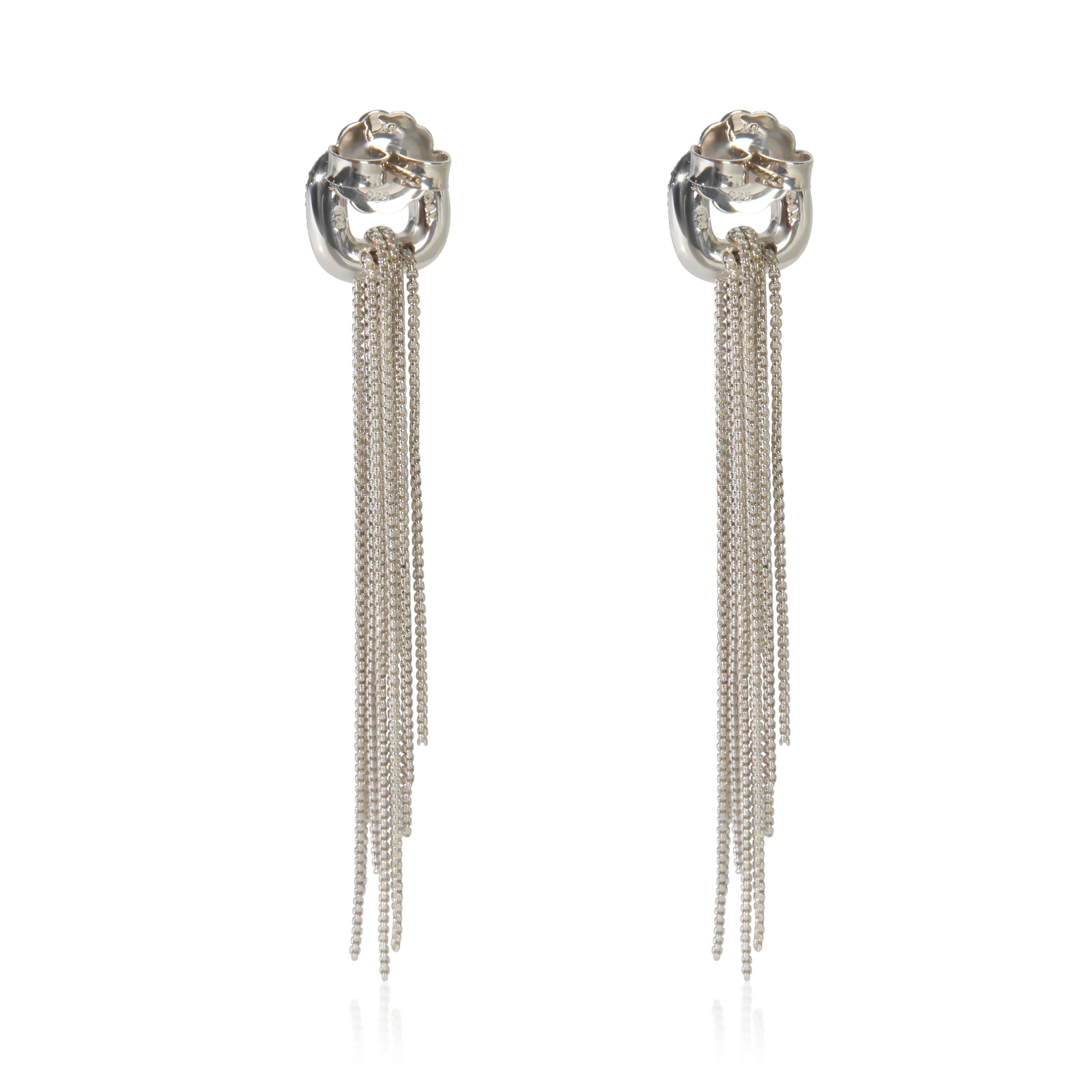 Sterling Silver Diamond Fringe Earrings - Image 3