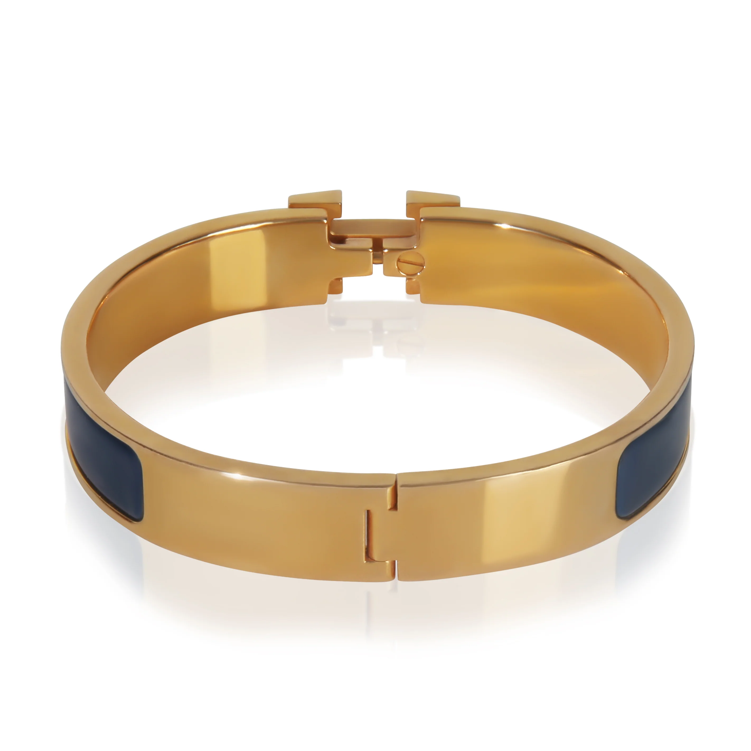 Gold-Plated  Clic H In Ultramarine Bracelet - Image 3