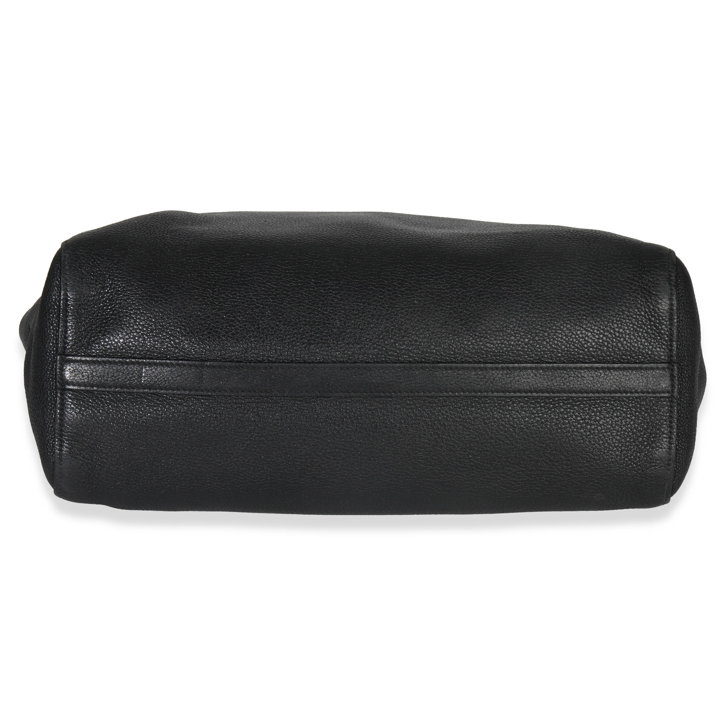 Black Vitello Daino Shopping Tote - Image 6