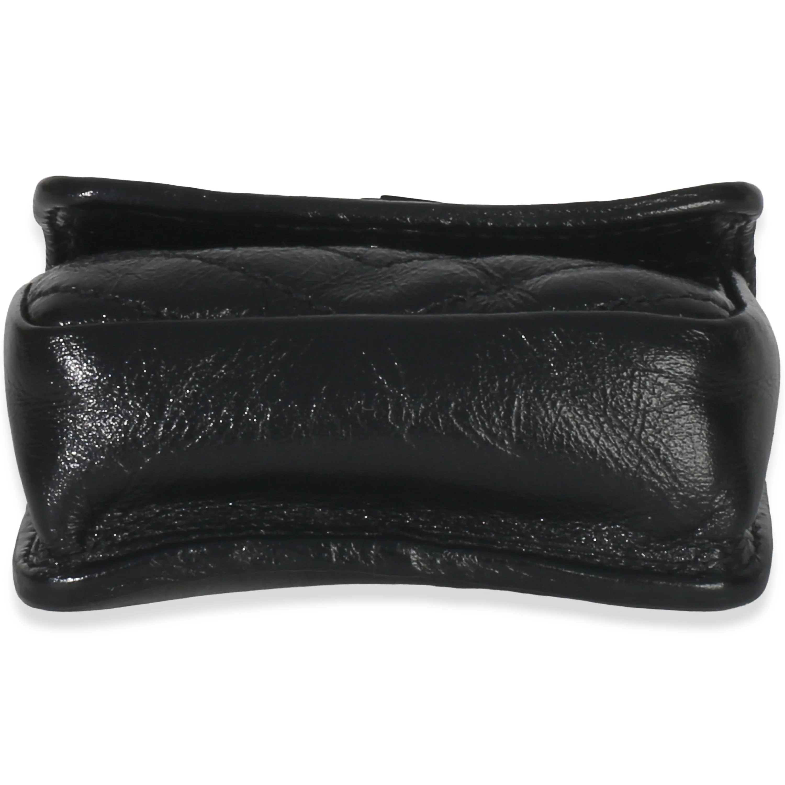 Black Crinkled Calfskin Matelasse Micro Niki Airpods Case - Image 5