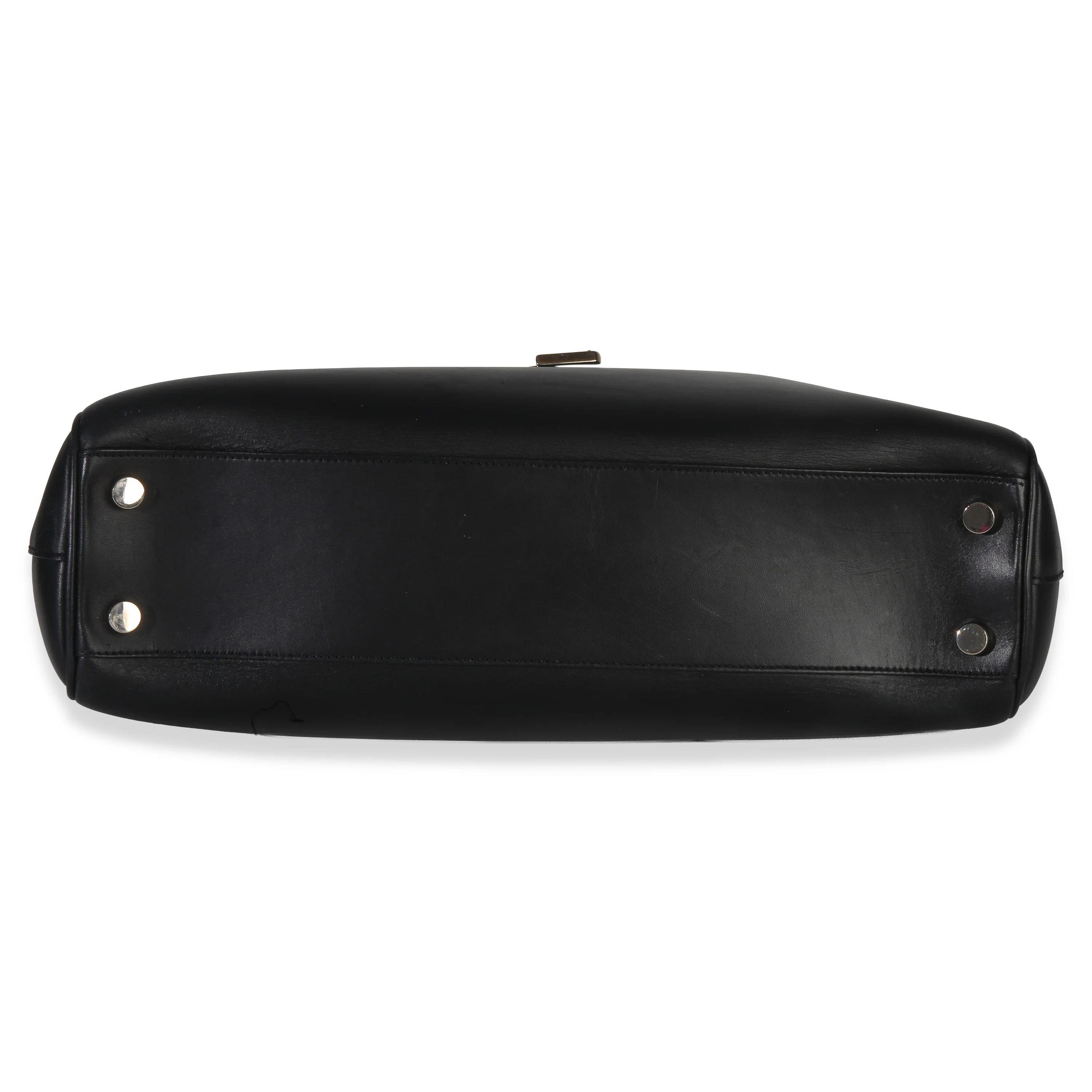 Black Smooth Leather Cassandre Tote Bag - Image 5