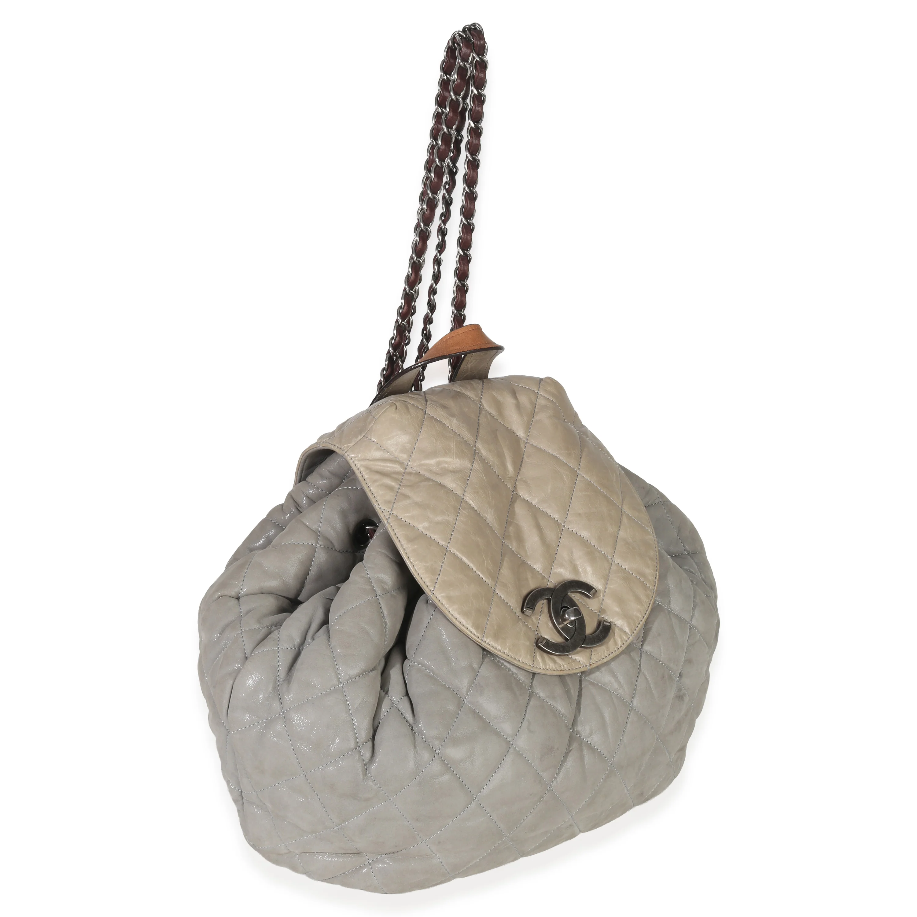 Grey Quilted Calfskin In The Mix Backpack - Image 3