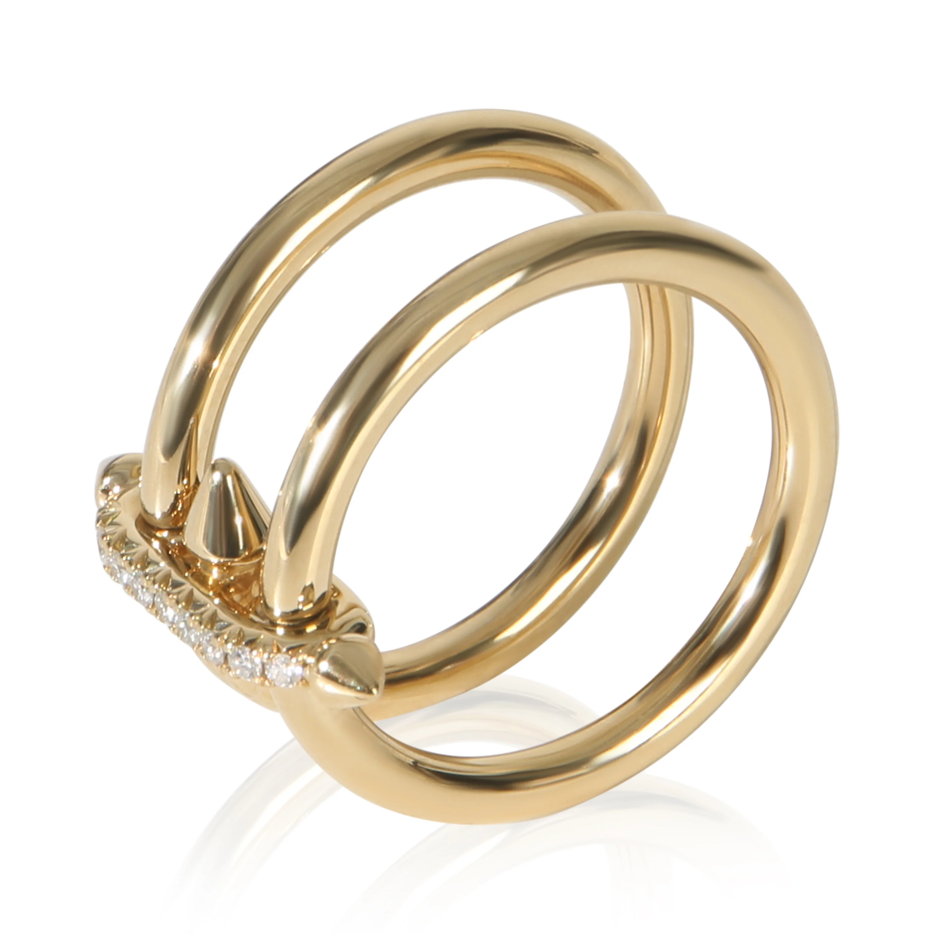 Yellow Gold Diamond Two Row Titan By Pharrell Ring - Image 3