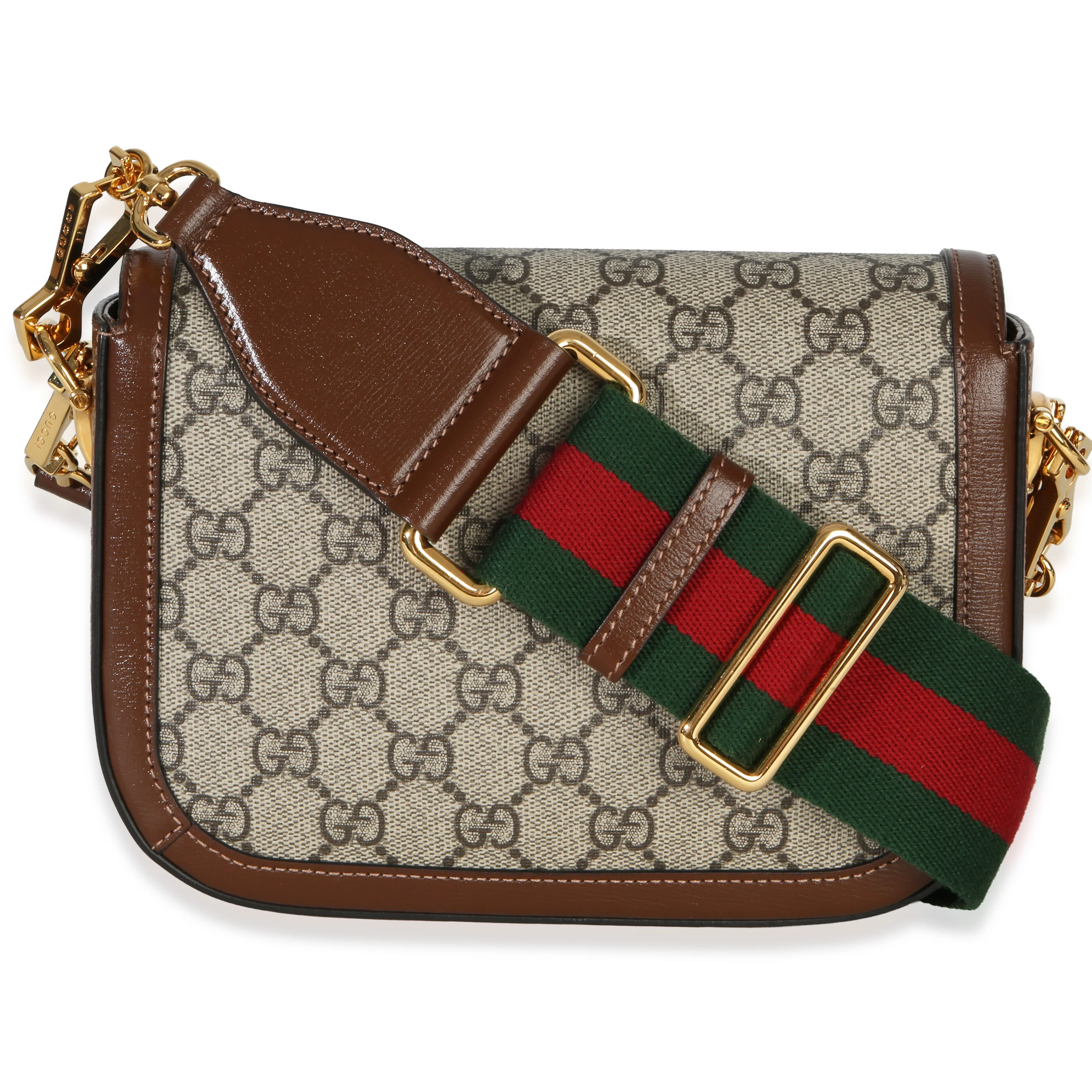 Beige Ebony GG Supreme Canvas 1955 Horsebit Shoulder Bag - Image 4