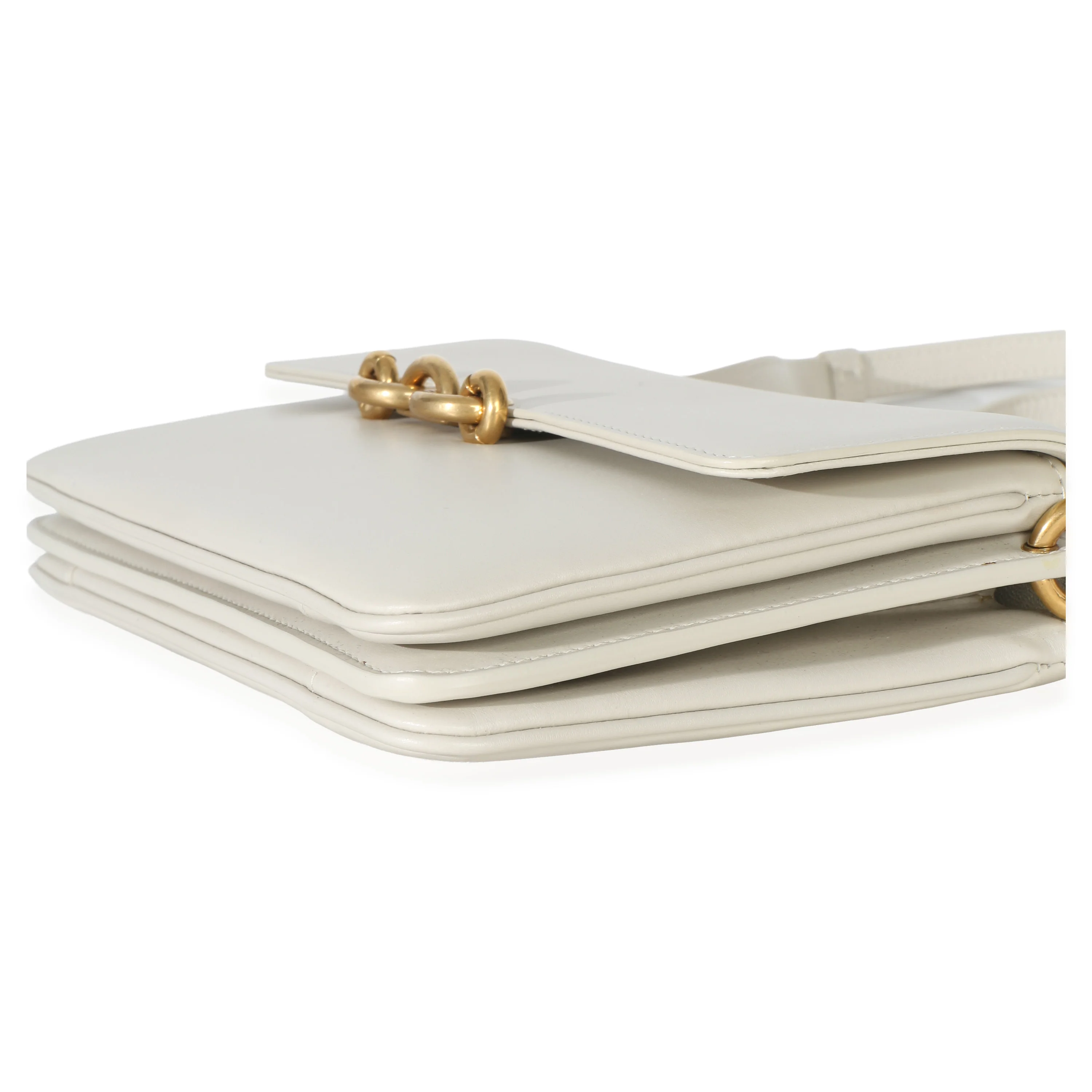 Cream Smooth Calfskin Le Maillon Satchel - Image 7
