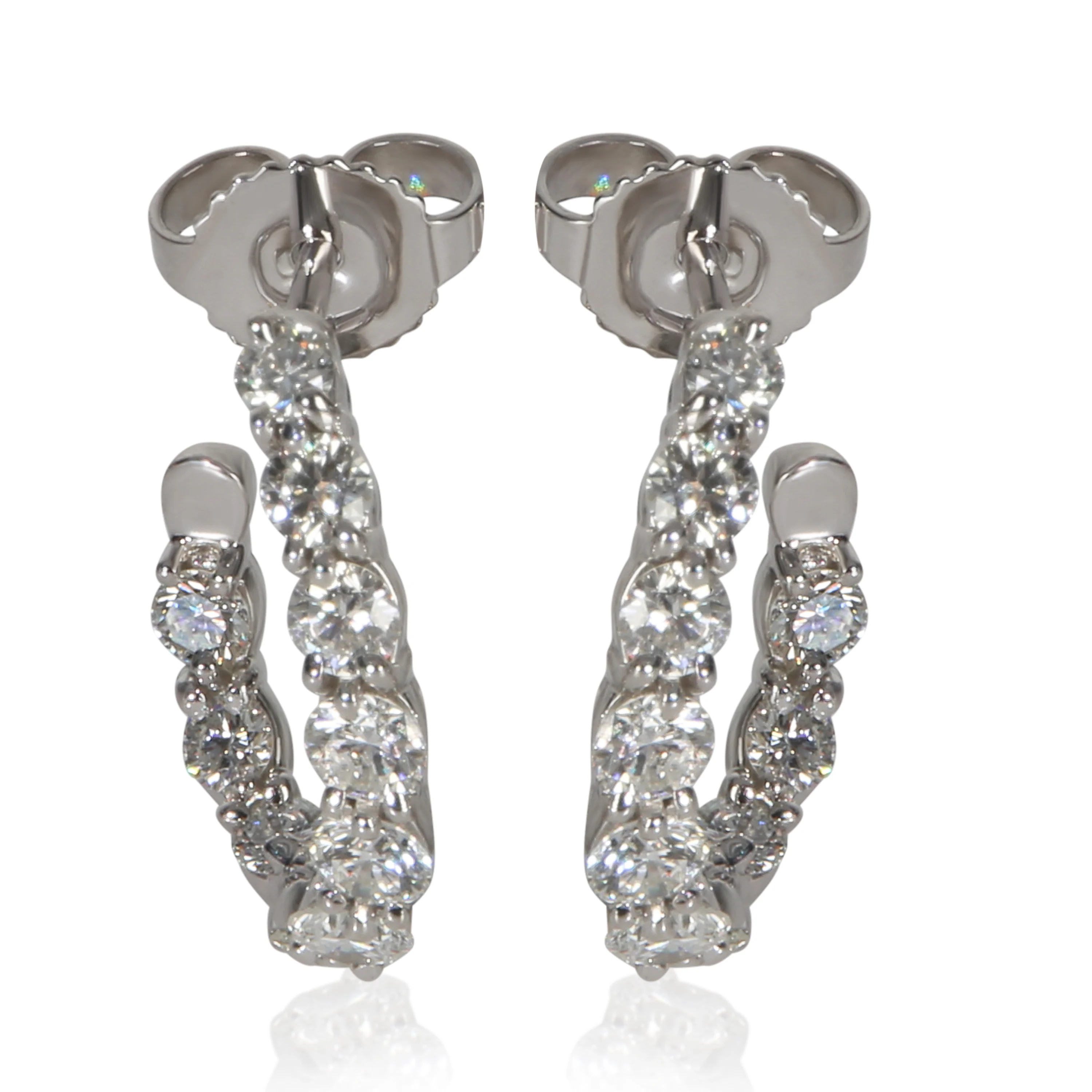 Platinum Diamond Inside-Out Hoop Earrings