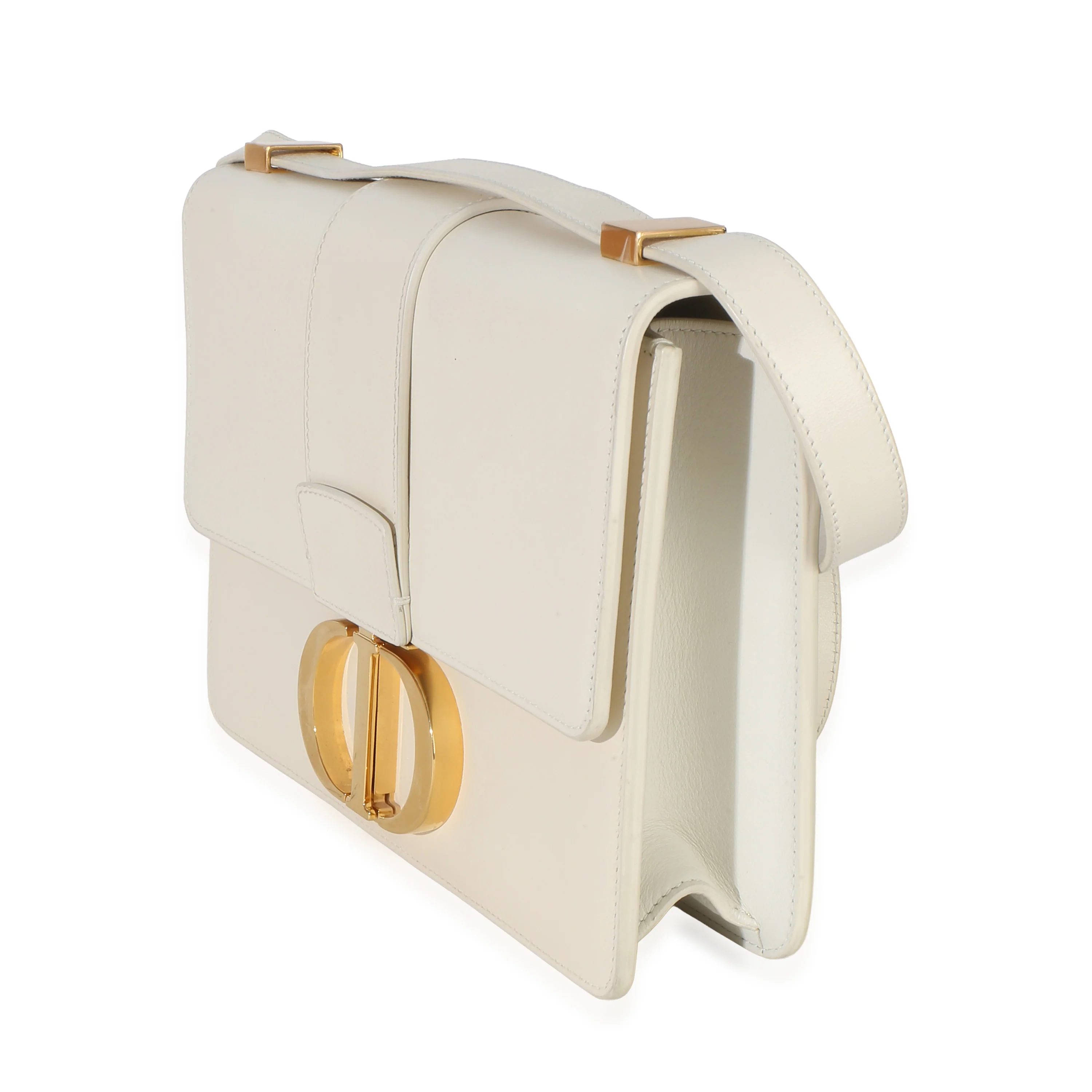 White Smooth Box Calfskin 30 Montaigne Flap - Image 2