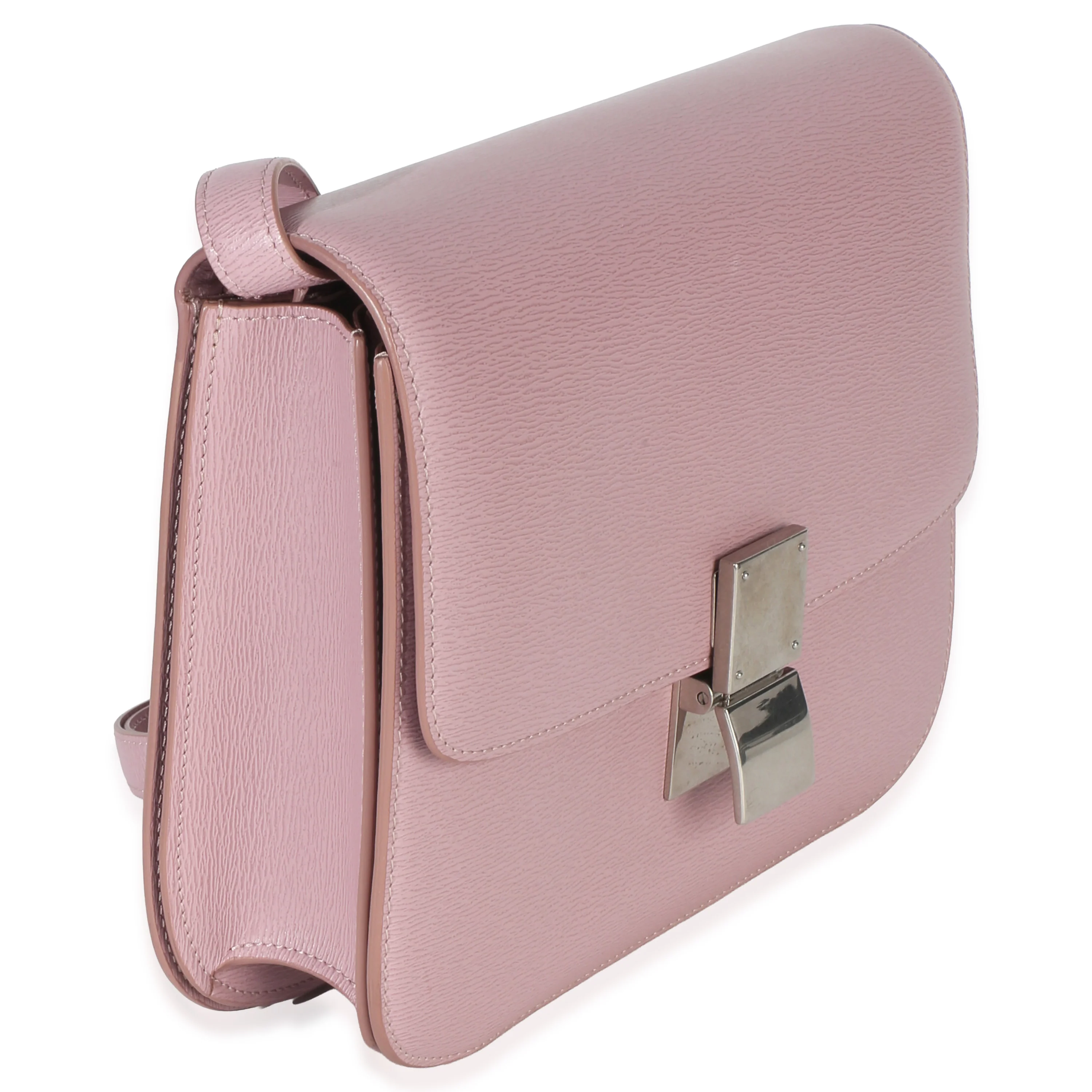 Pink Textured Calfskin Small Box Bag - Image 3