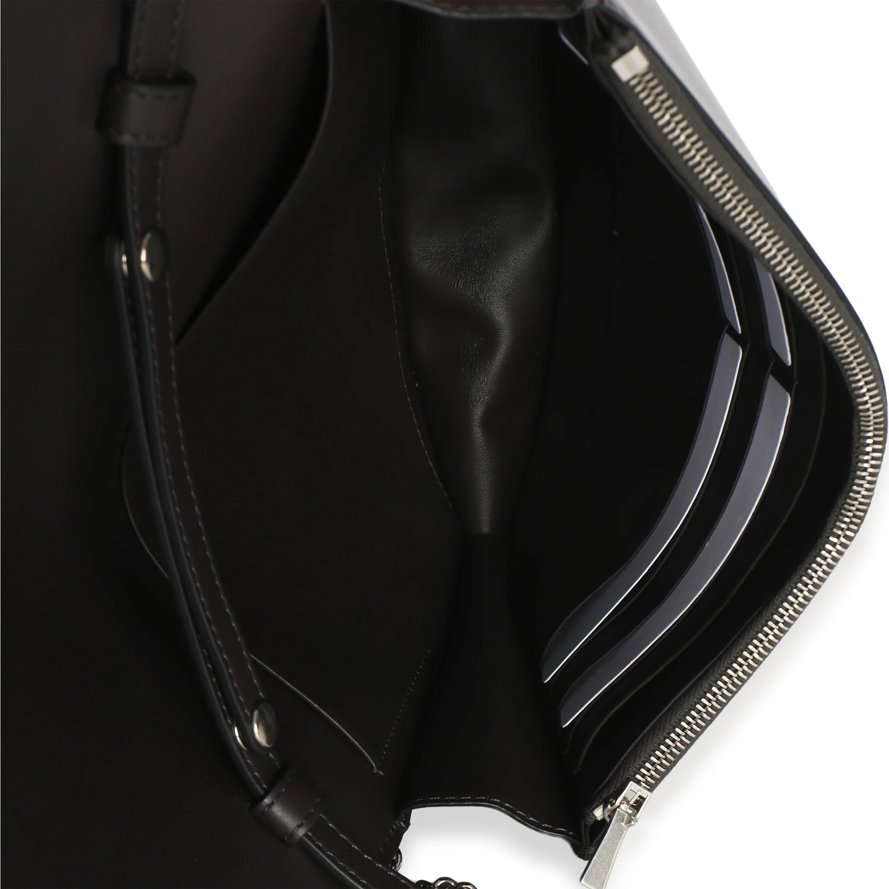 Grey Pink Smooth Calfskin Frame Evening Clutch On Chain - Image 9