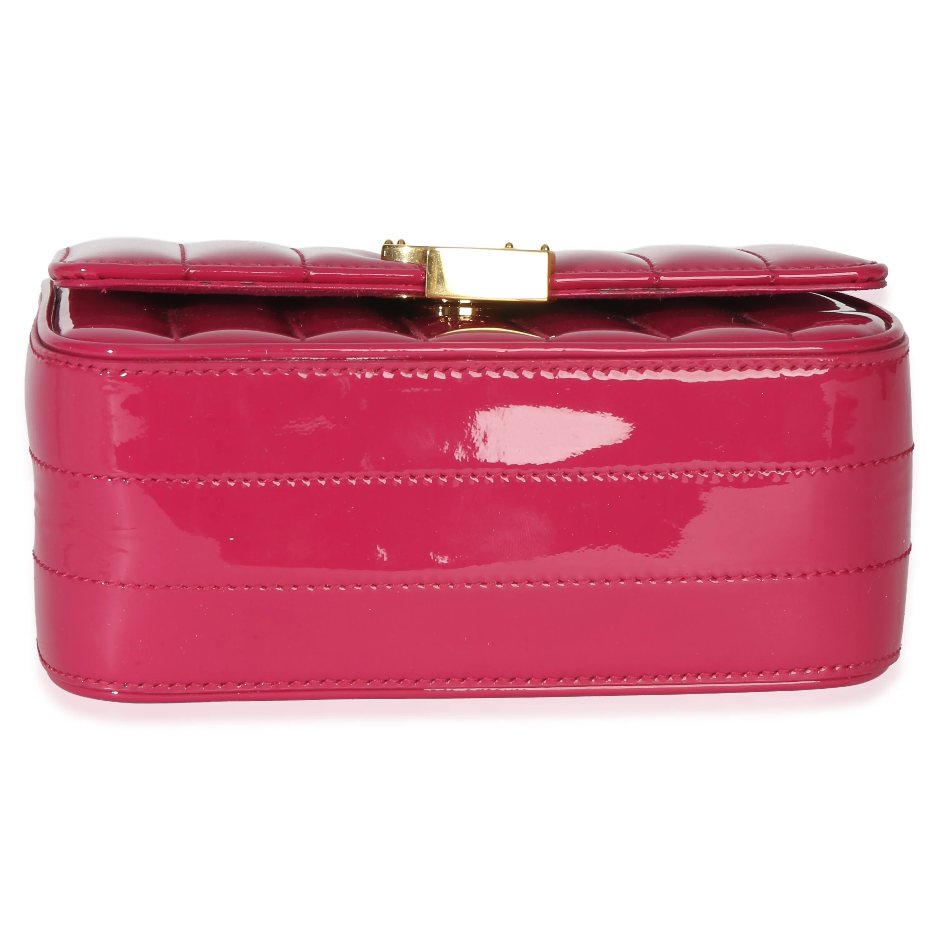Pink Patent Matelasse Monogram Small Vicky Chain Bag - Image 5