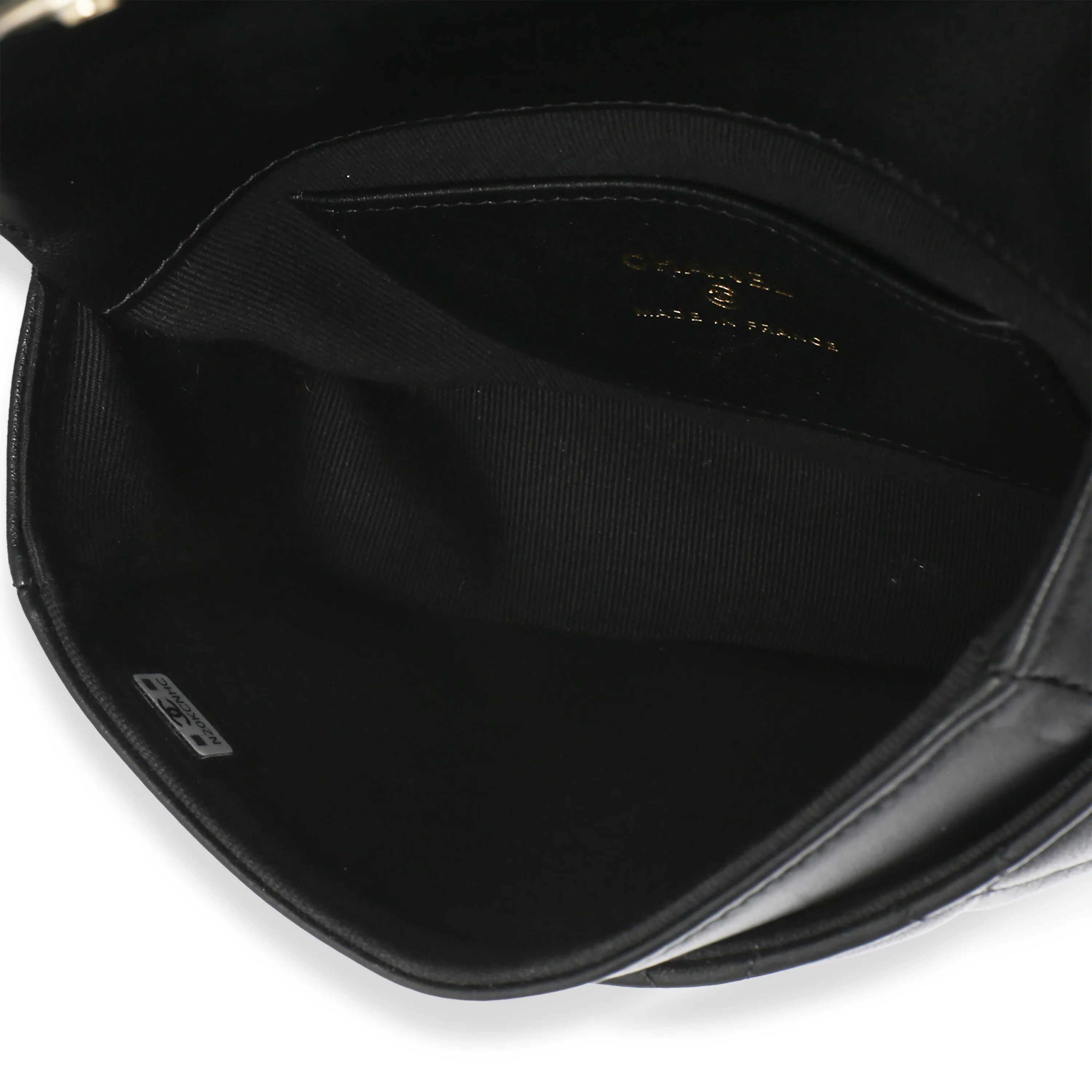 Black Quilted Lambskin CC Half Moon Top Handle Flap - Image 8