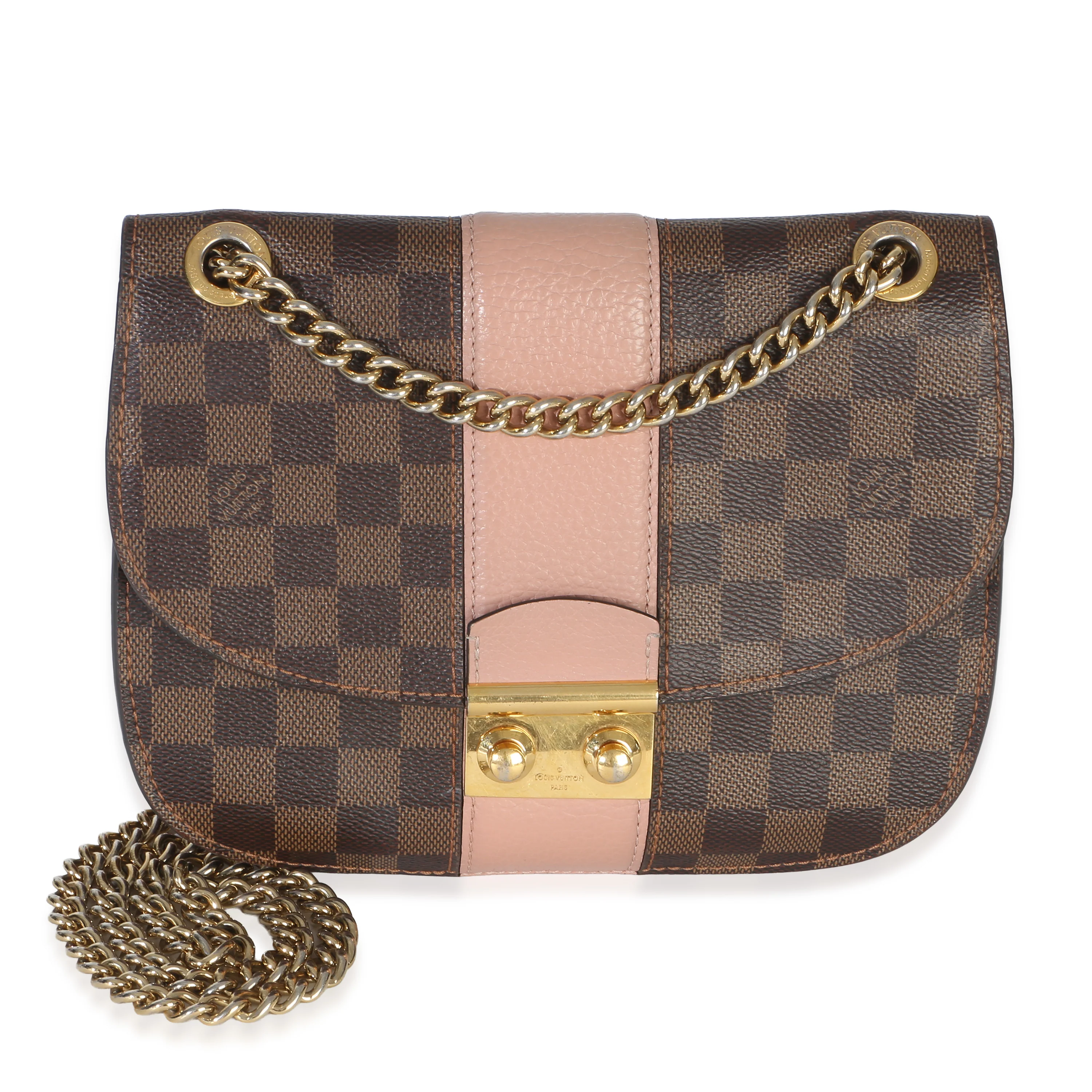 Magnolia Damier Ebene Cuir Taurillon Wight Chain Bag