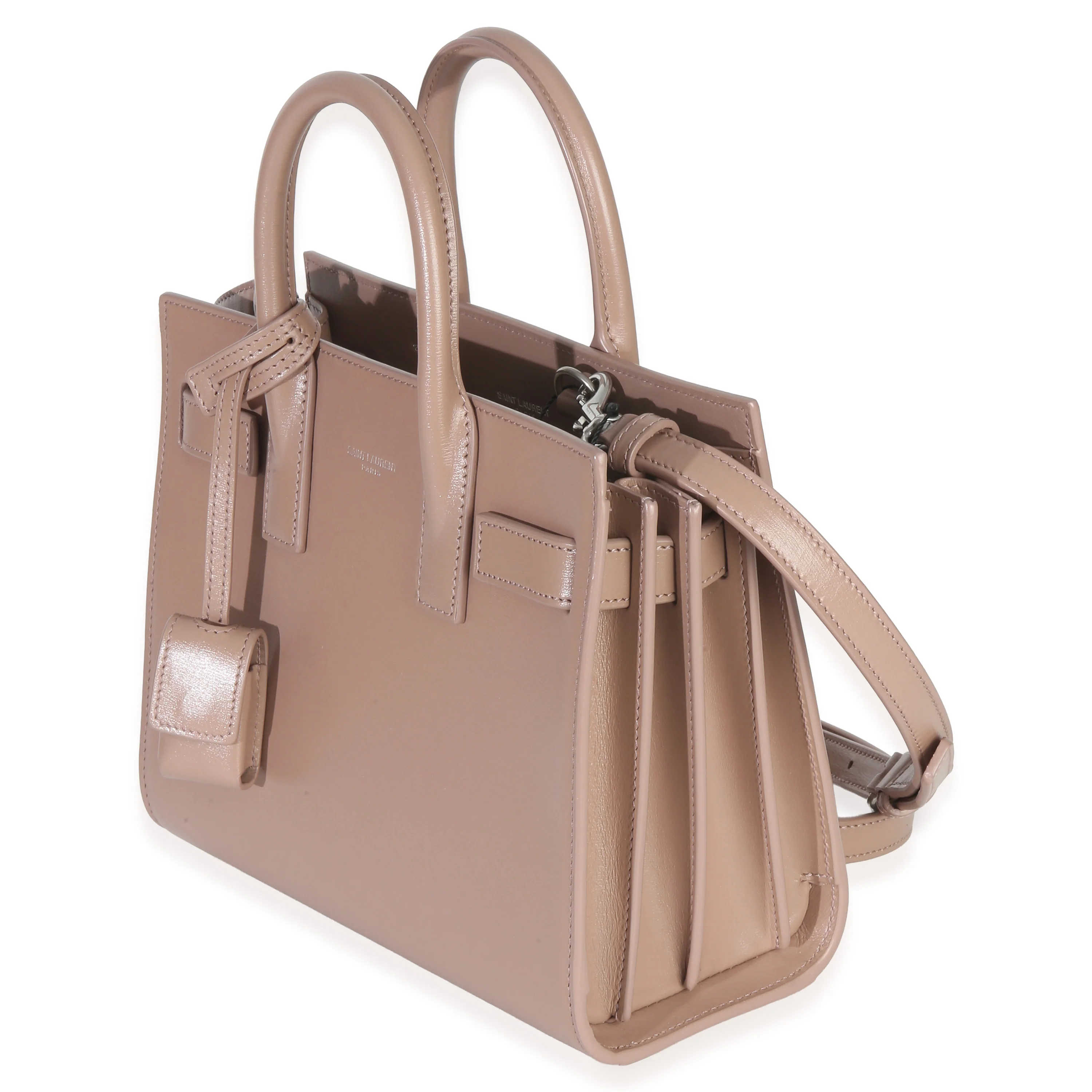 Beige Smooth Leather Nano Classic Sac De Jour - Image 2