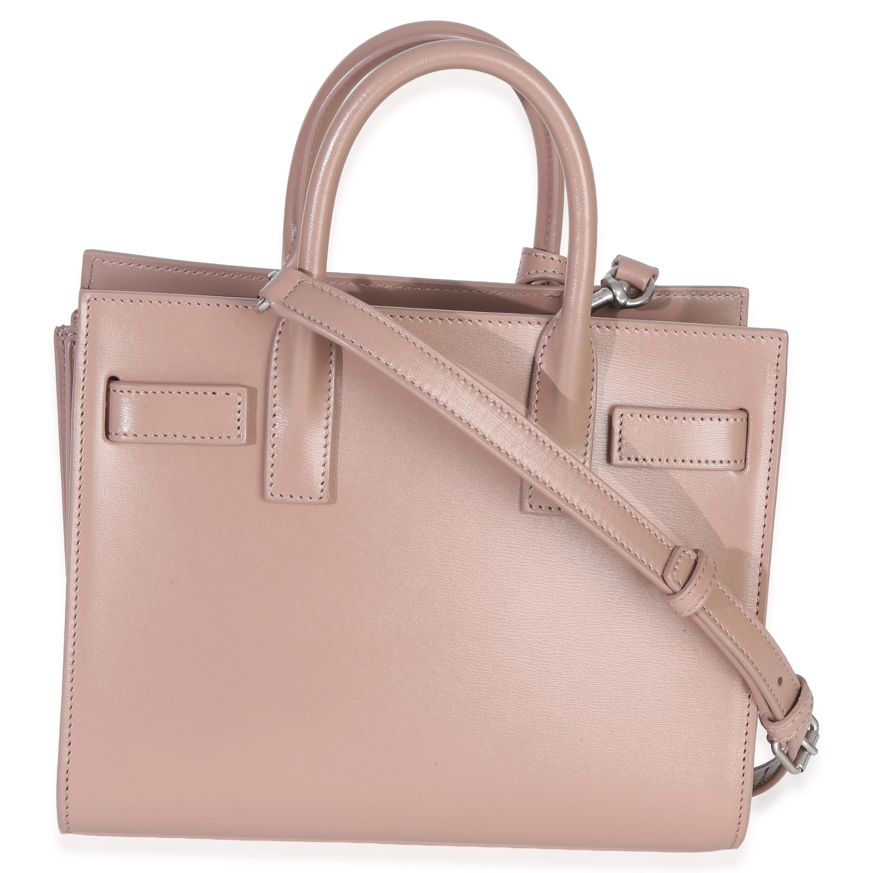 Beige Smooth Leather Nano Classic Sac De Jour - Image 4
