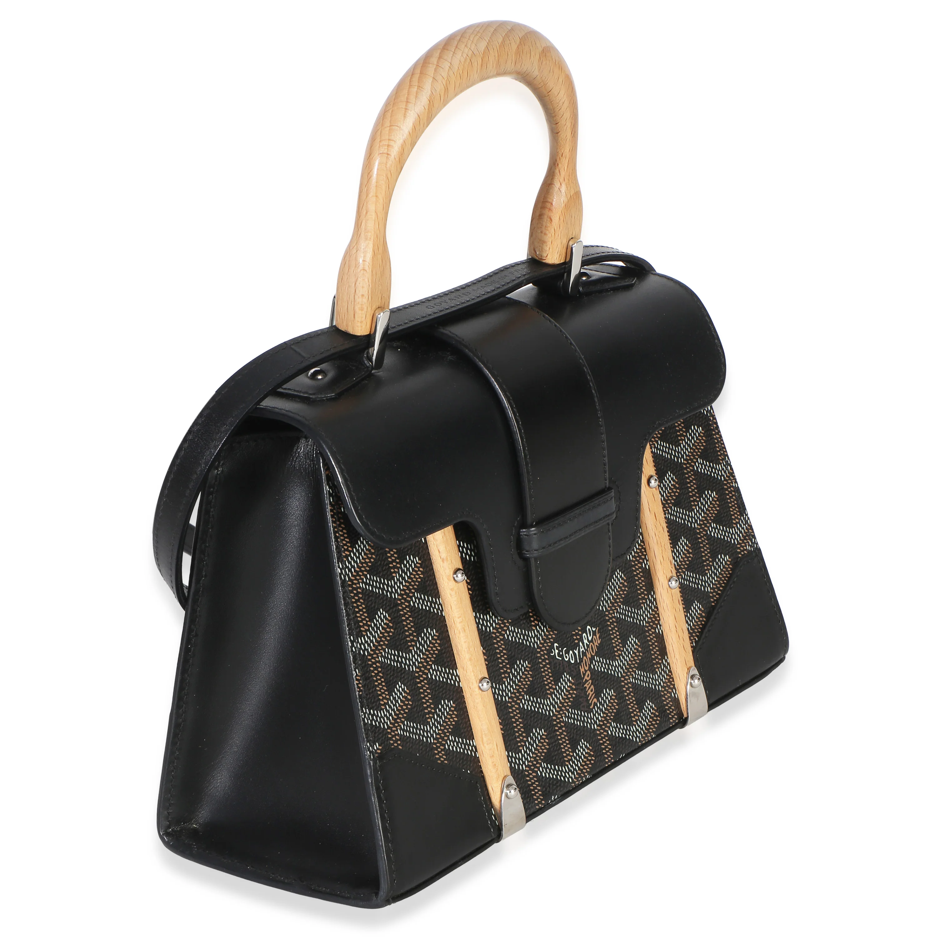 Black Goyardine Canvas Structure Mini Saigon Top Handle - Image 3