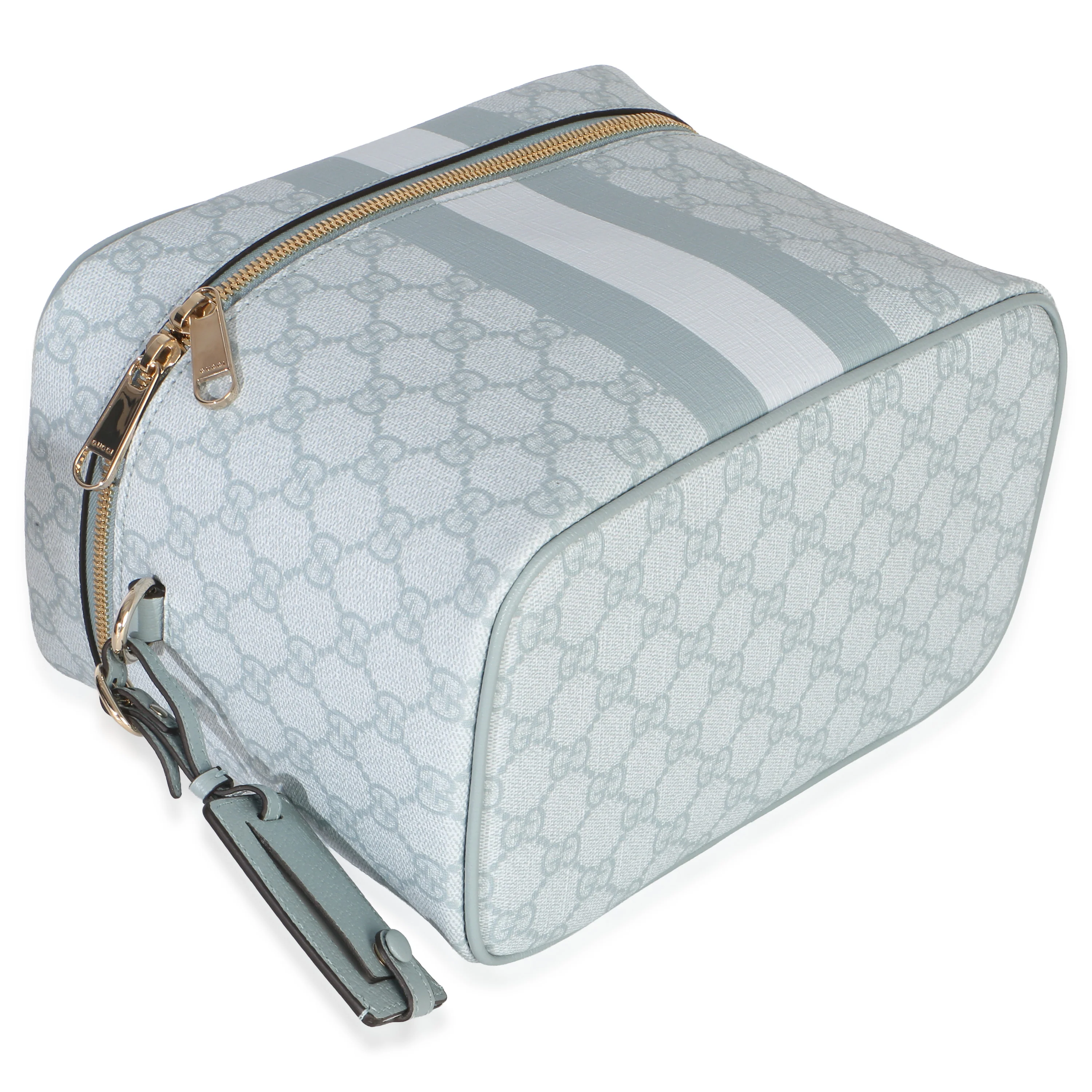 Light Blue GG Supreme Monogram Dollar Calfskin Medium Savoy Vanity Case - Image 6