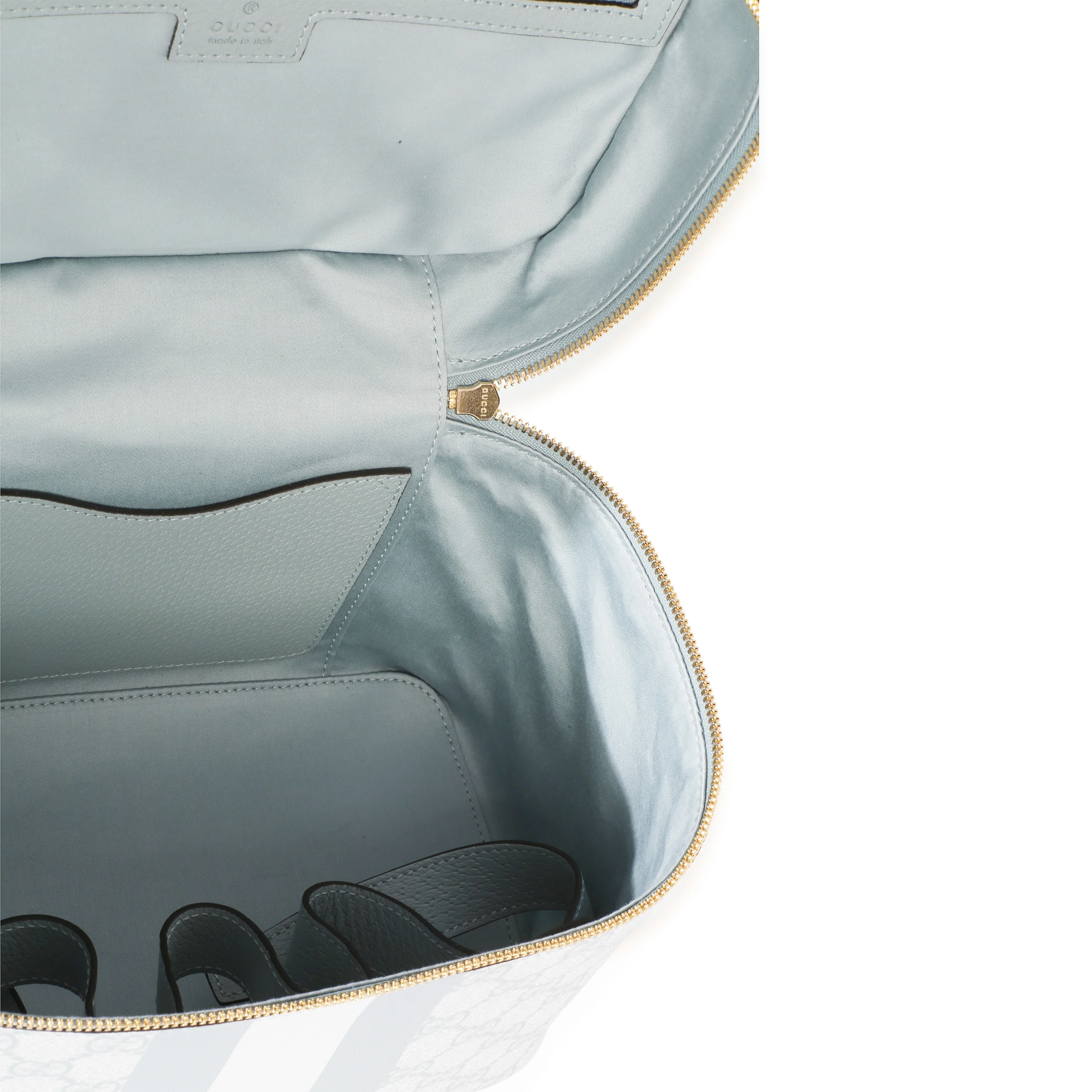 Light Blue GG Supreme Monogram Dollar Calfskin Medium Savoy Vanity Case - Image 8