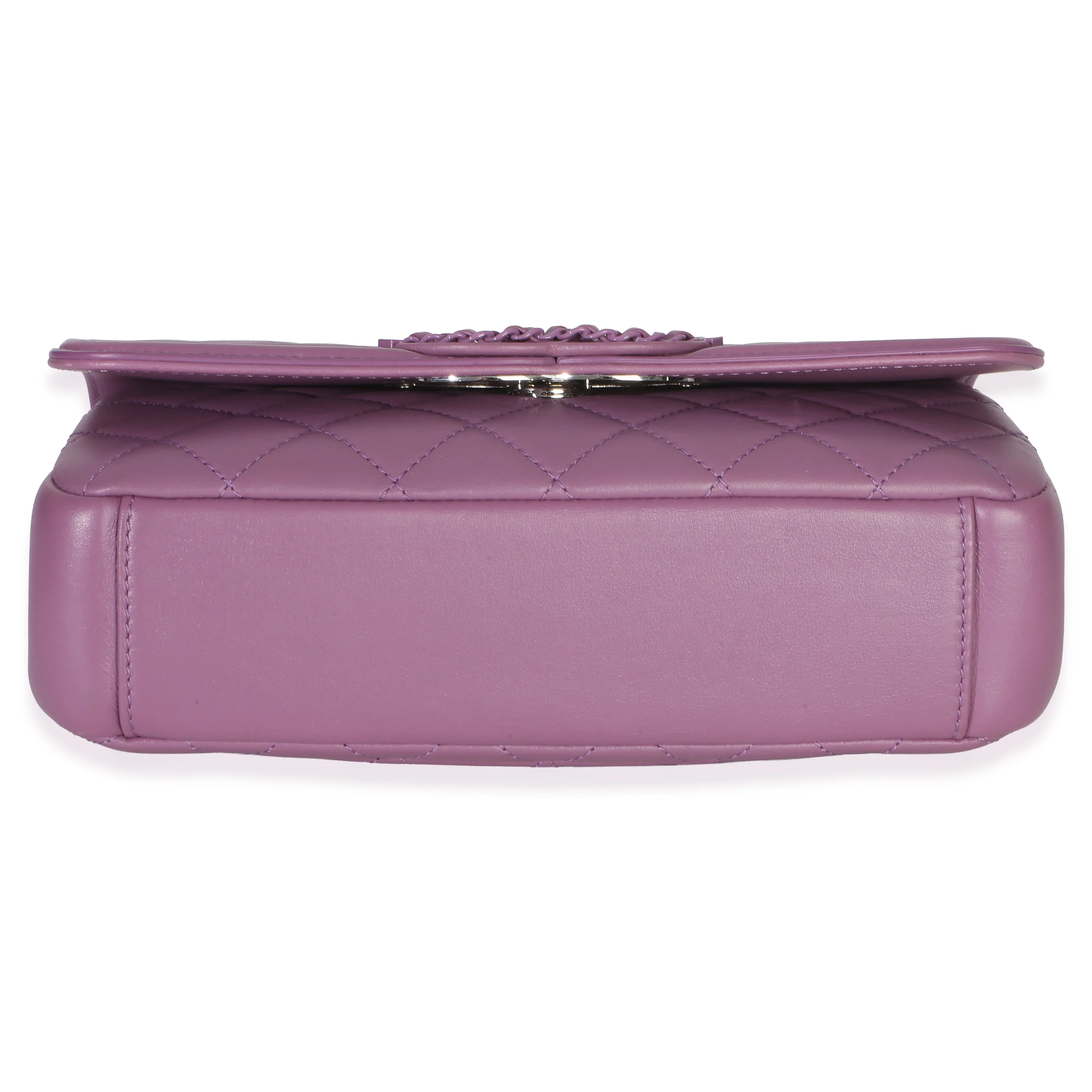Purple Quilted Lambskin CC Chain Small Filigree Flap Bag - Image 5