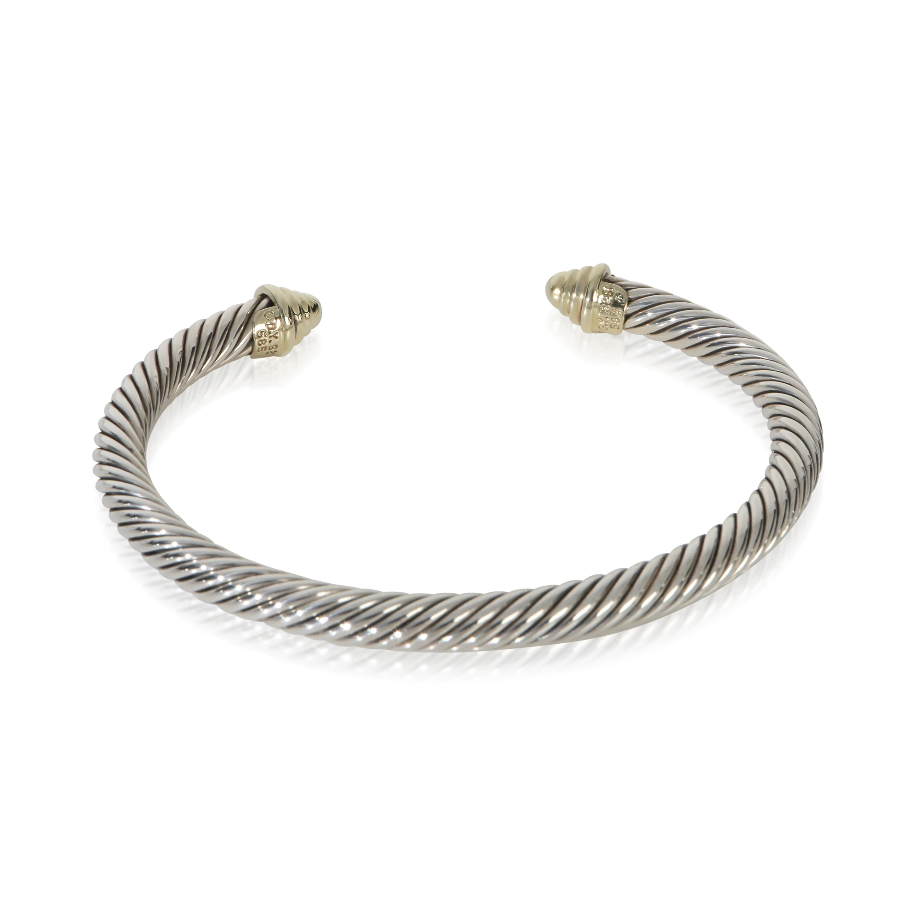 Yellow Gold & Sterling Silver  Classic Cable Bracelet - Image 3