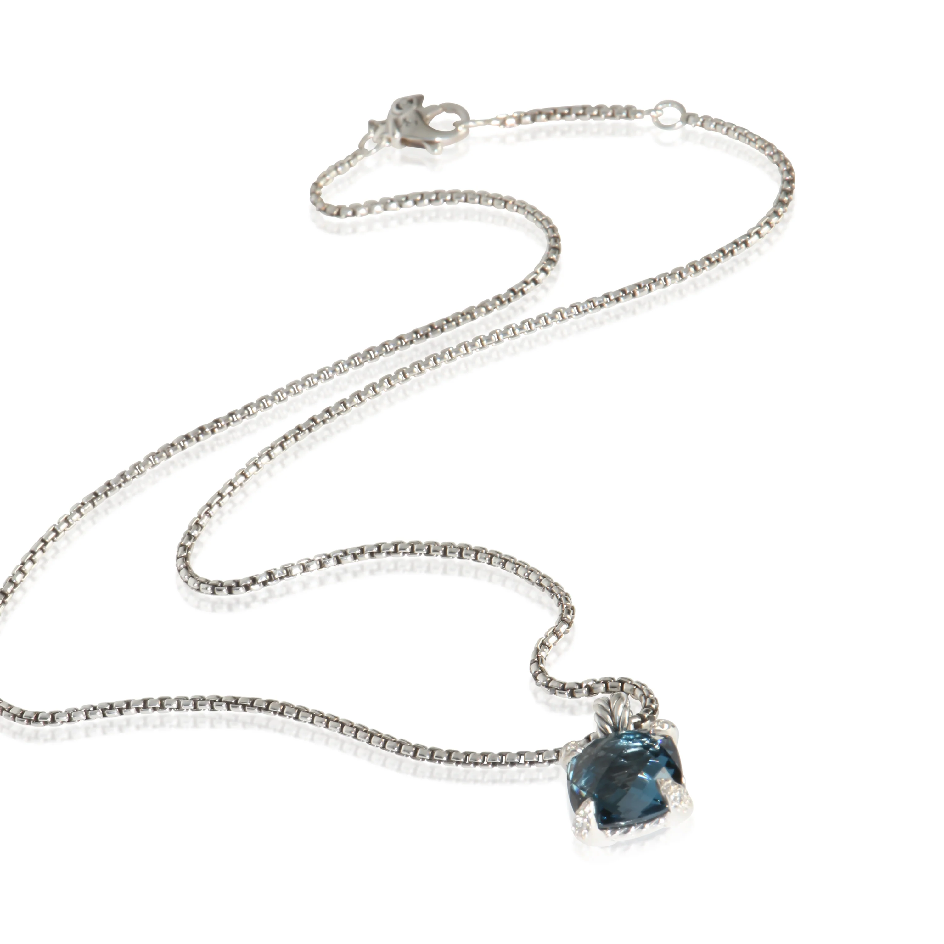 Sterling Silver Topaz and Diamond Chatelaine Pendant - Image 3