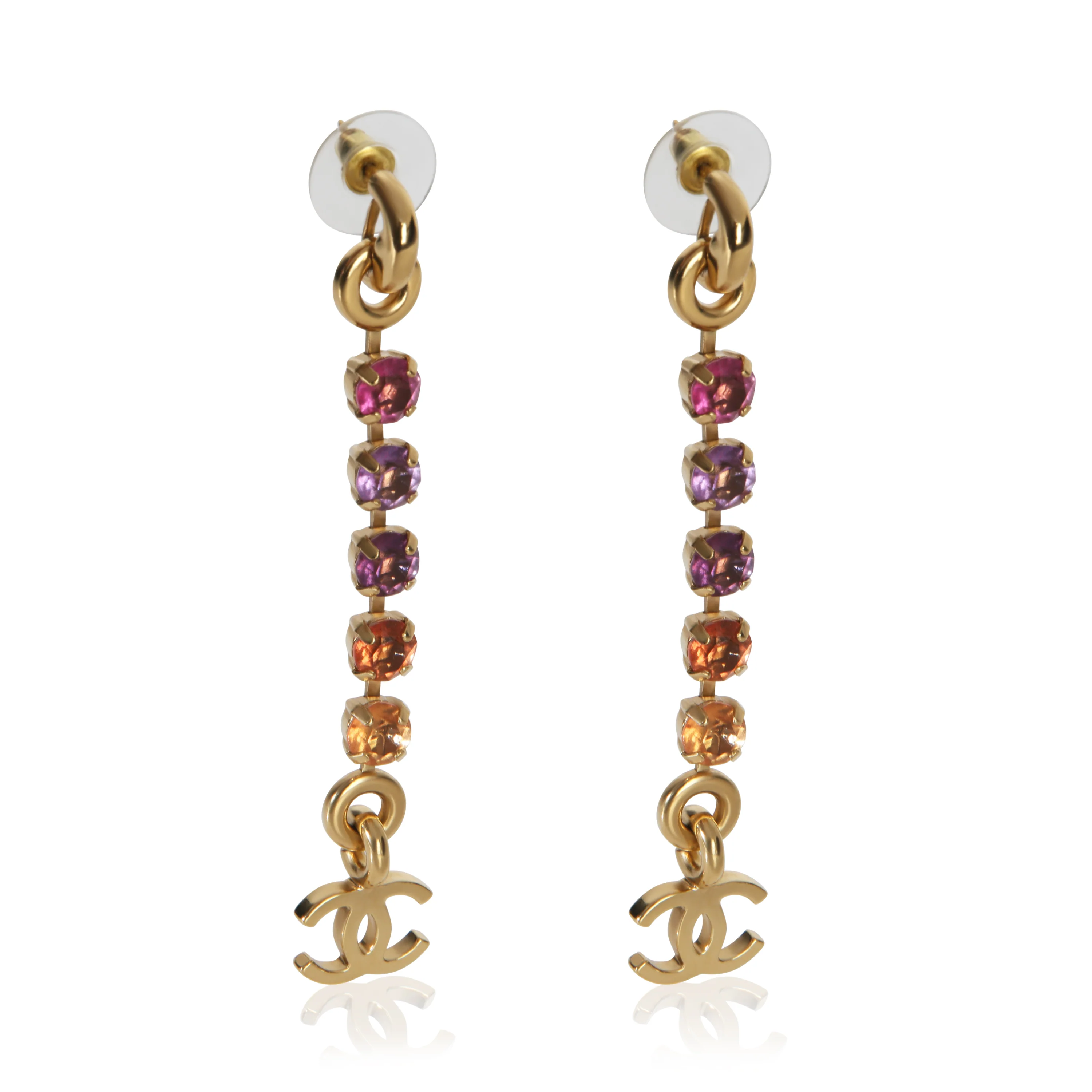 Gold-Plated 2024 Rainbow CC Earrings