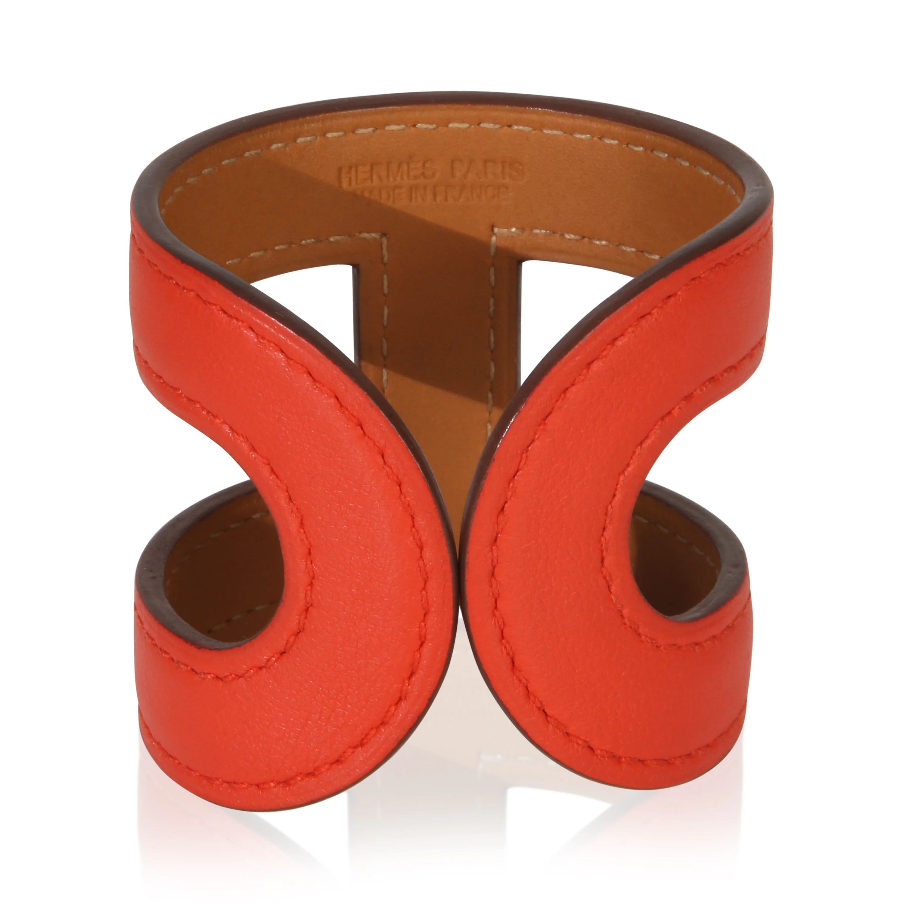 Rose Vermillon Ano Leather Cuff Bracelet