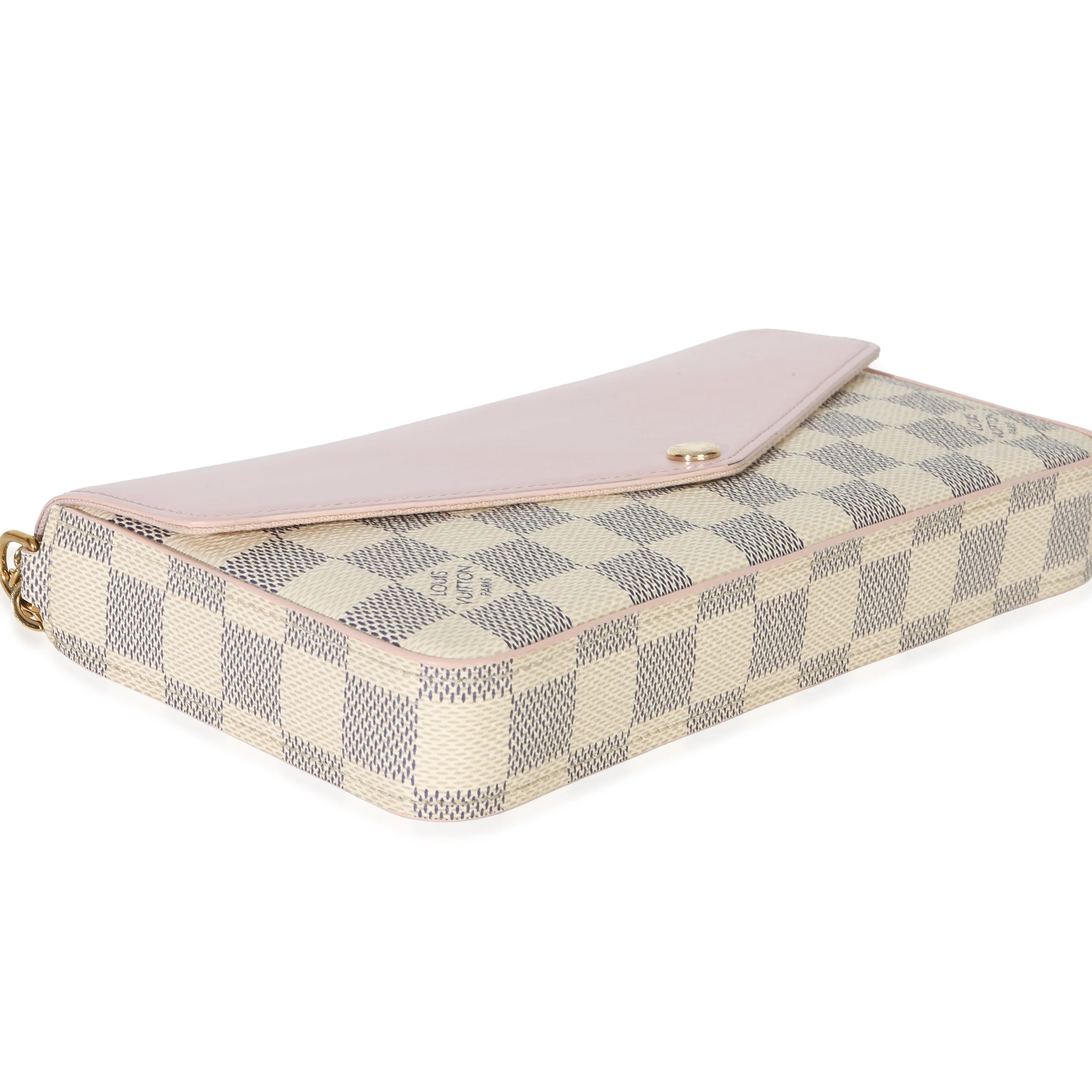 Rose Damier Azur Canvas Calfskin Felicie Pochette - Image 6