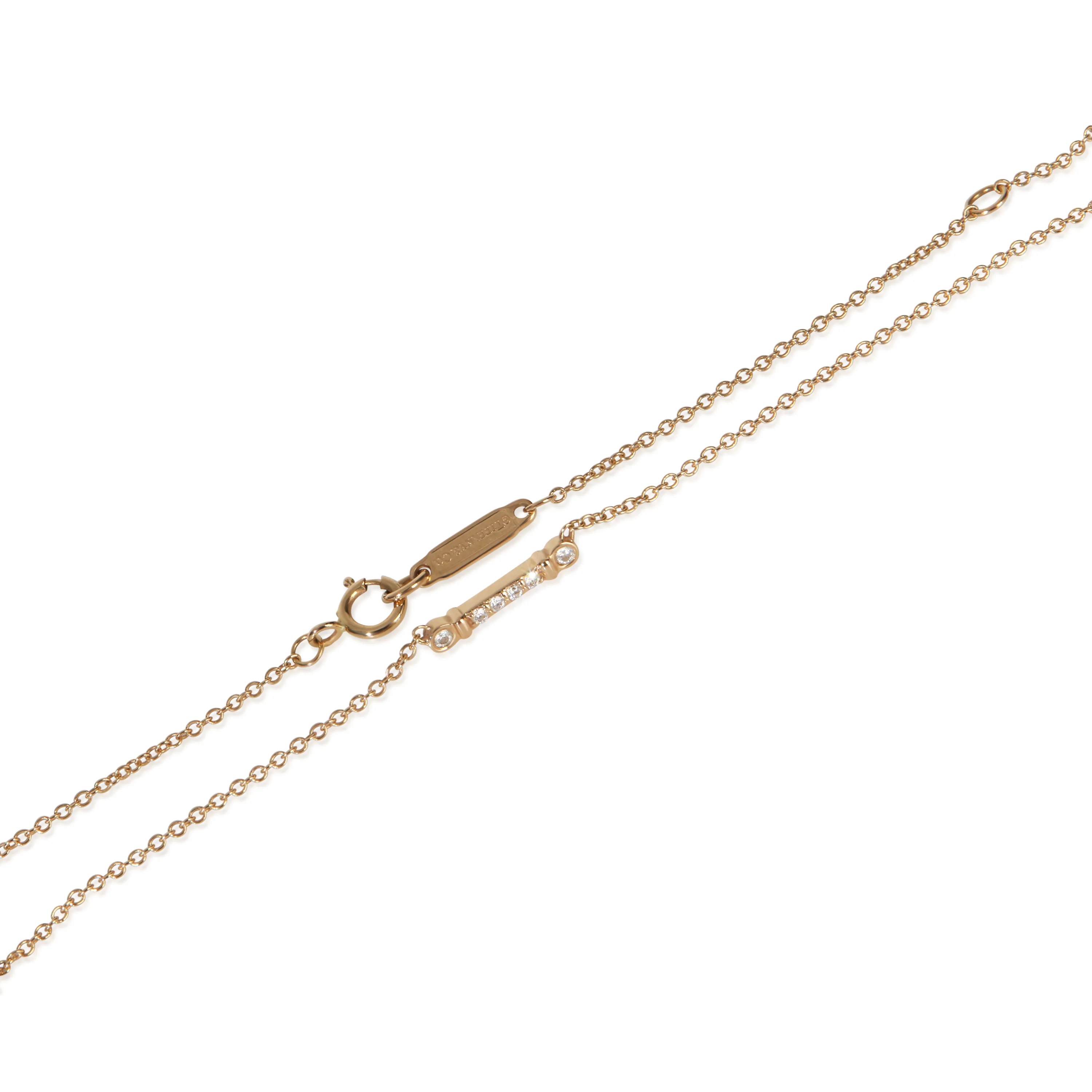 Rose Gold Diamond Fluer De Lis Bar Necklace - Image 2