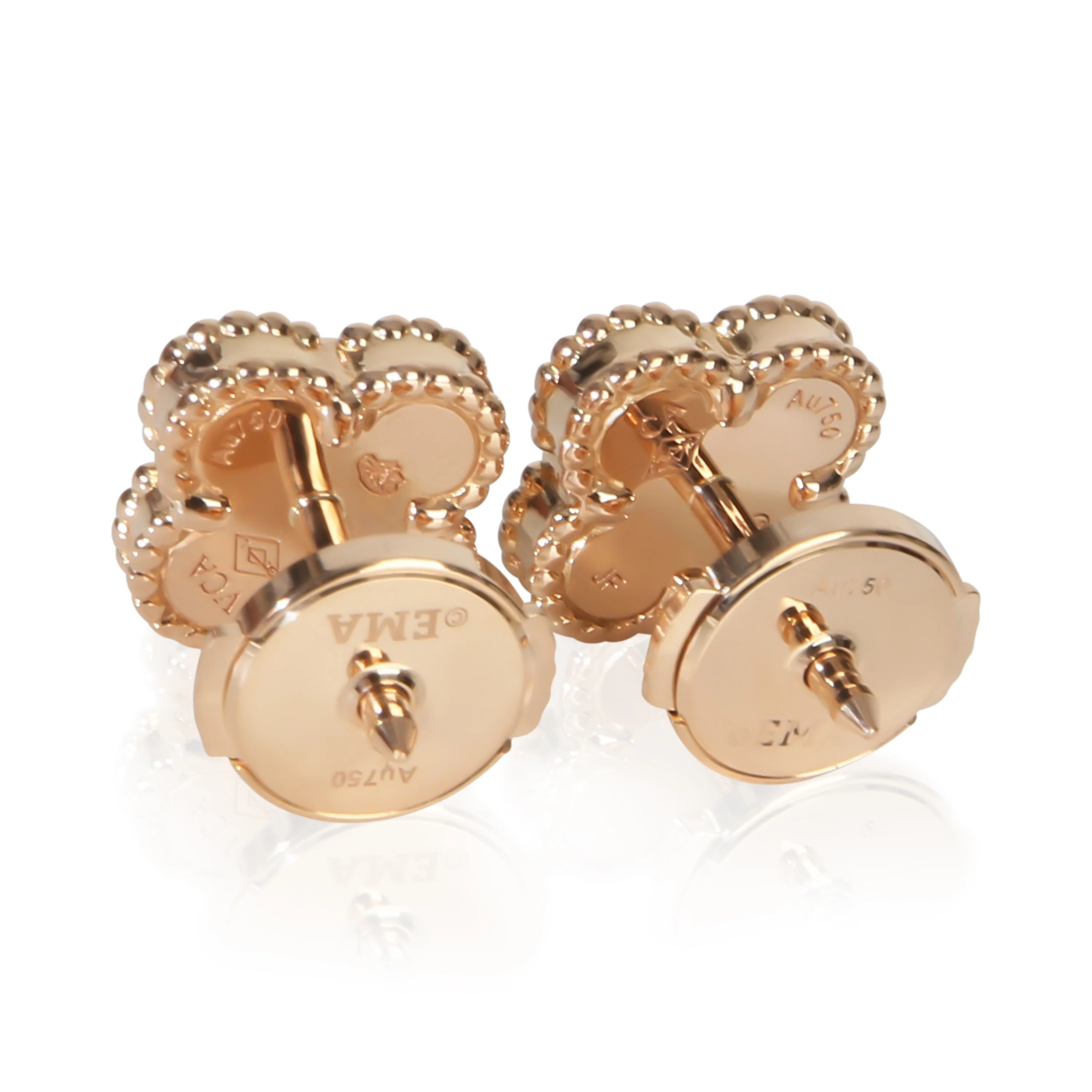 Rose Gold Carnelian Sweet Alhambra Earrings - Image 3