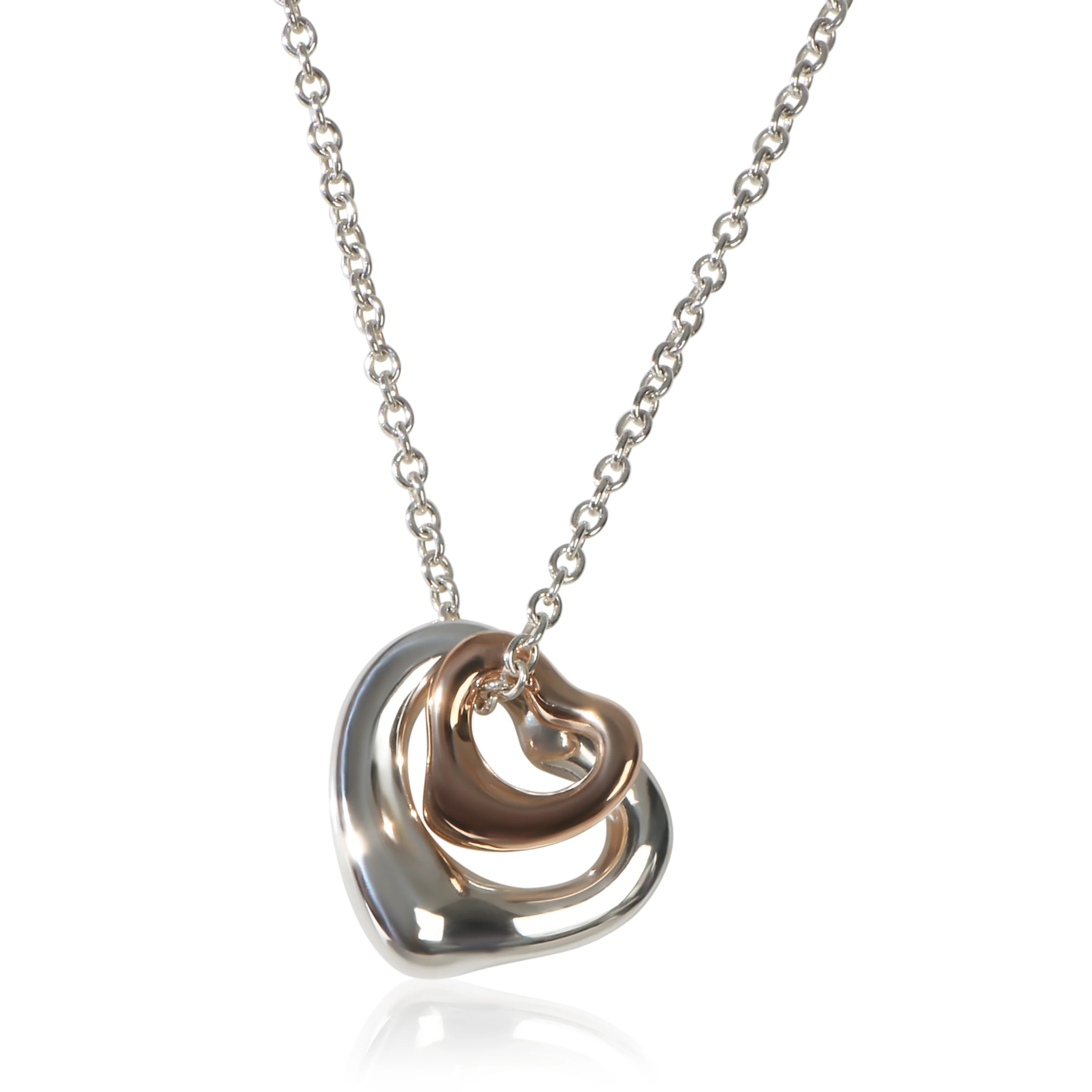 Rose Gold & Sterling Silver Elsa Peretti Open Heart Pendant