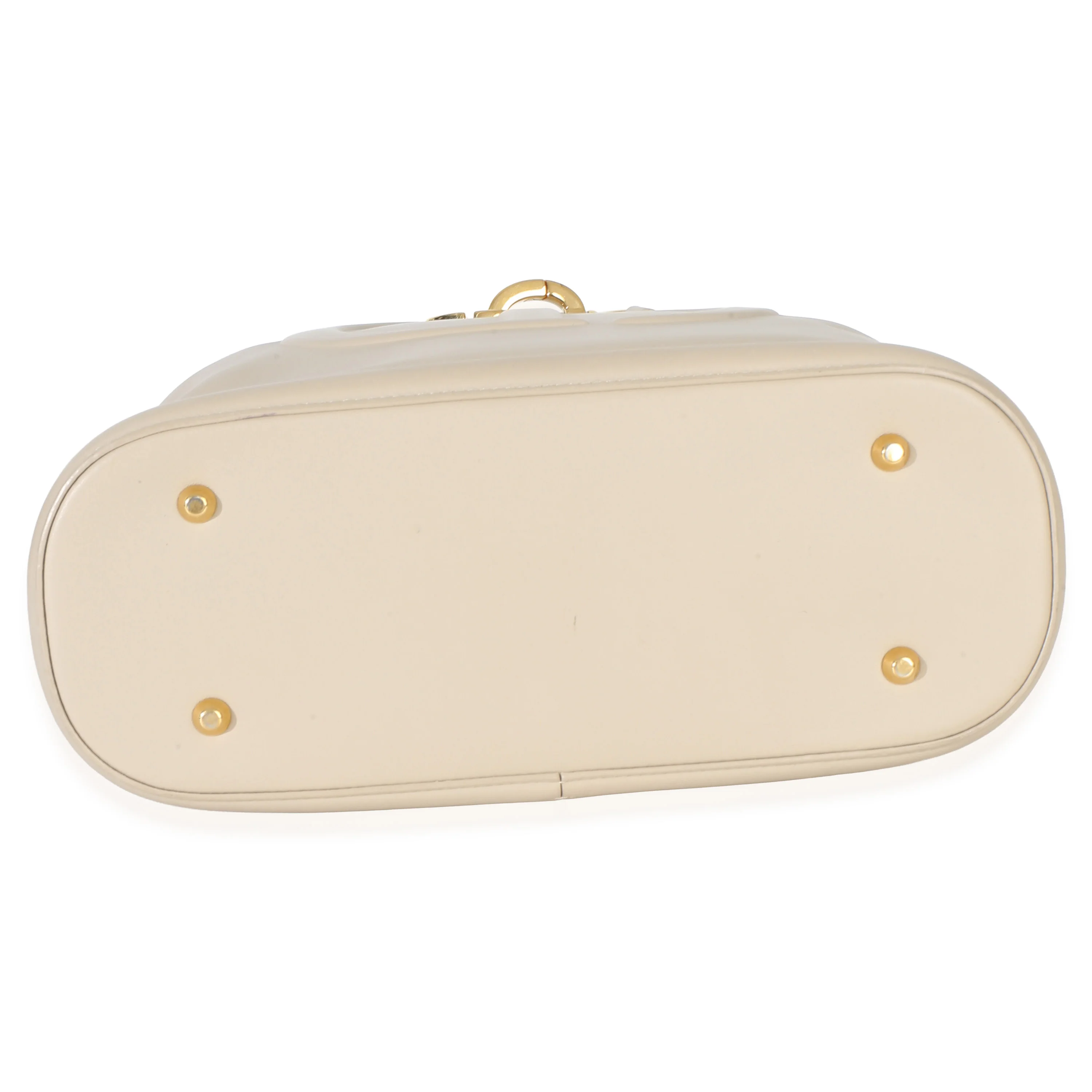 Beige Calfskin CD Embossed Medium Cest Bucket Bag - Image 5