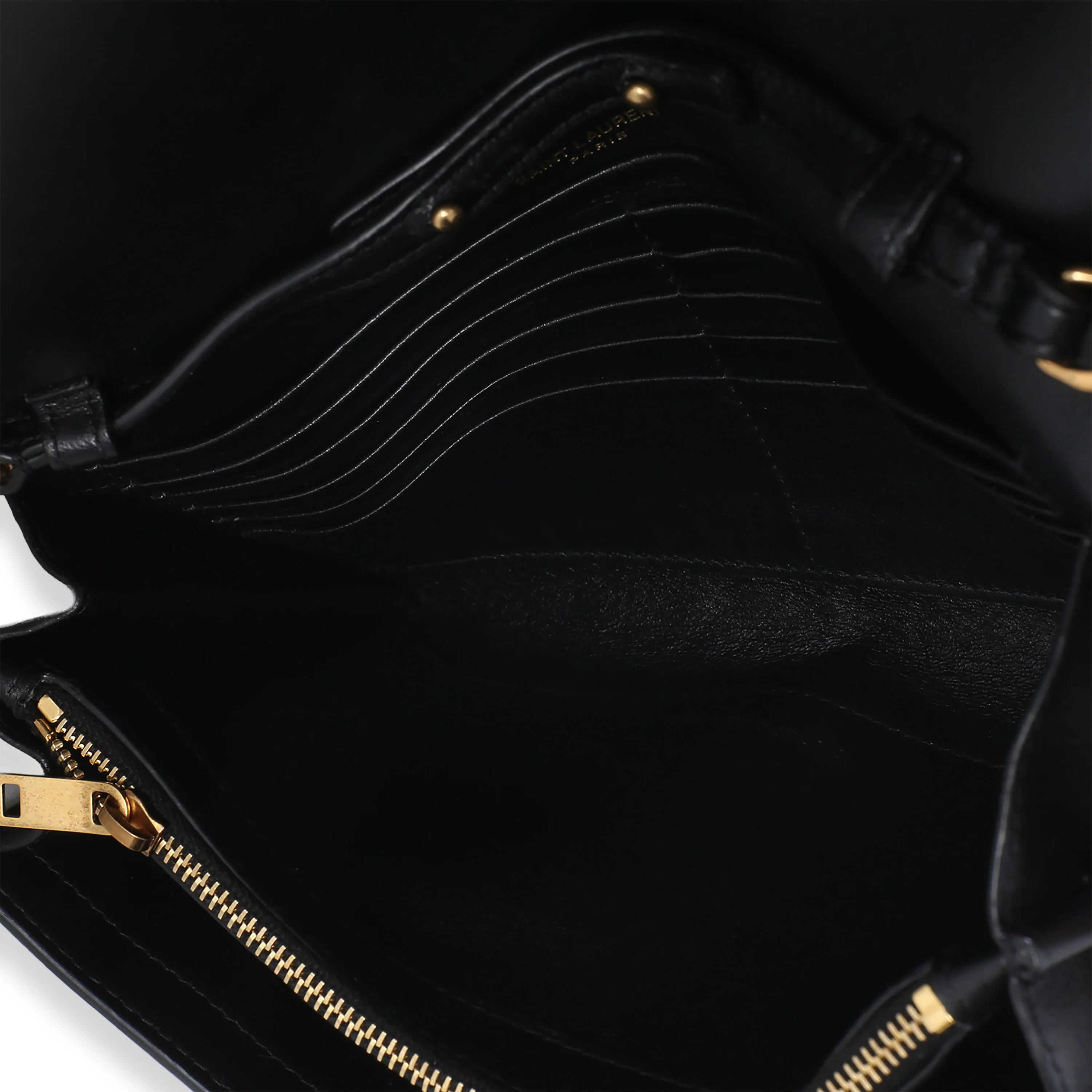 Black Lambskin Tri Metal Kate Wallet On Chain Bag - Image 9