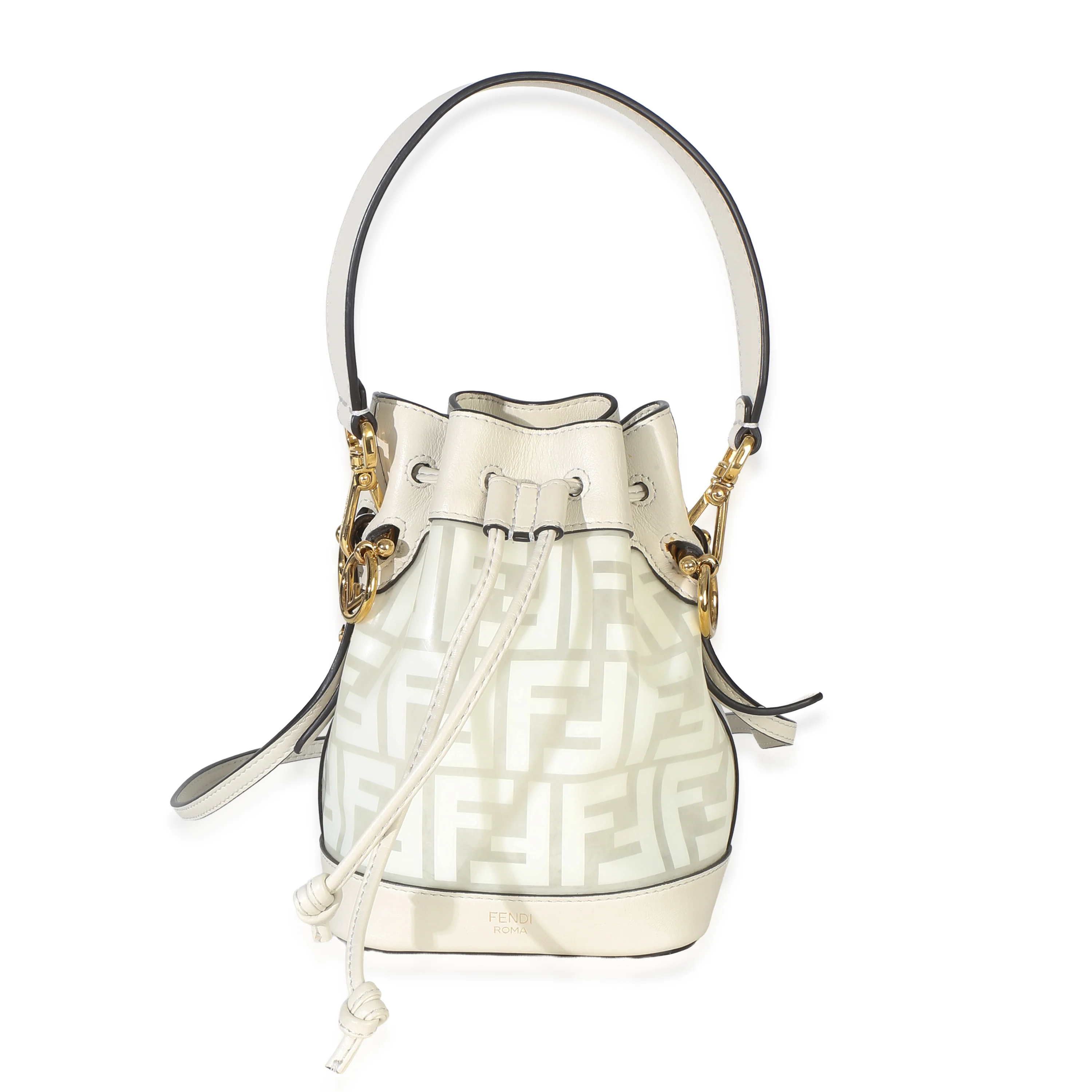 White TPU FF Vitello Grace F is Fendi Mini Mon Tresor Bucket Bag