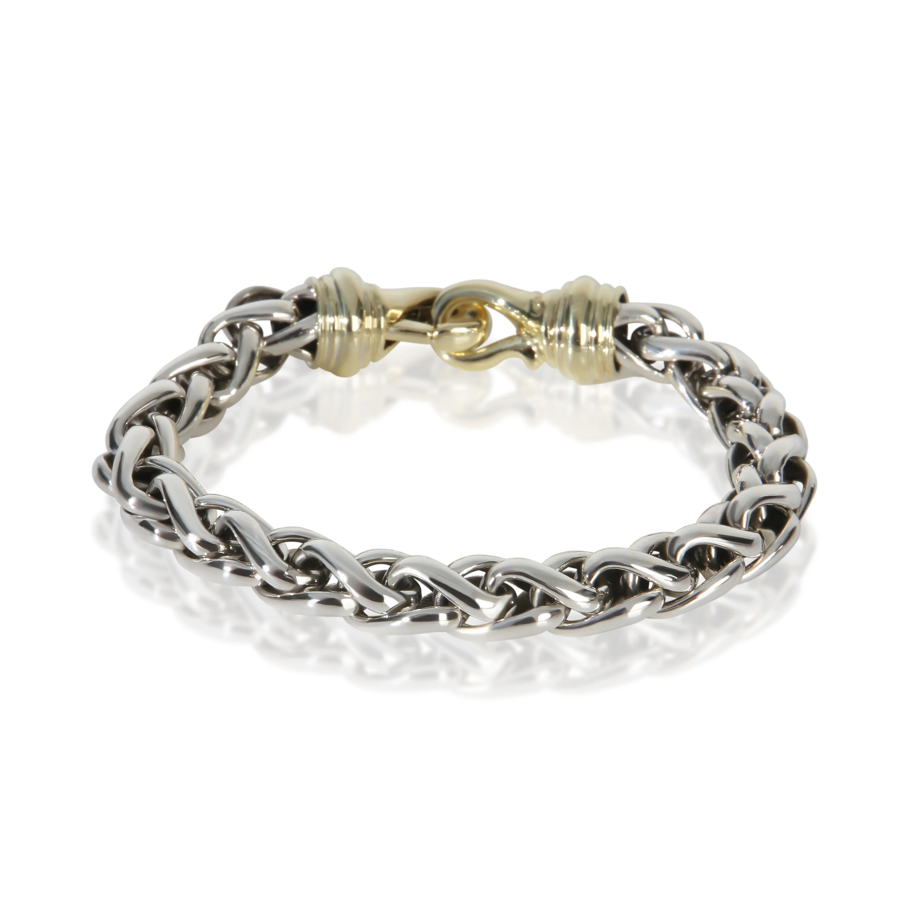 Yellow Gold & Sterling Silver Wheat Bracelet - Image 2