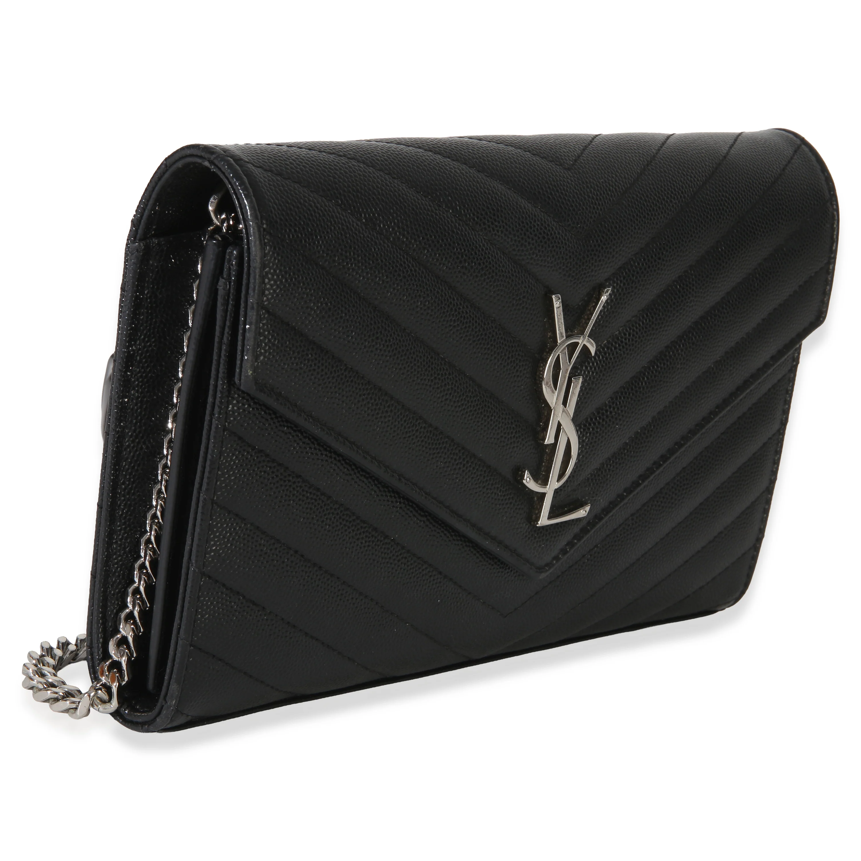 Black Grain De Poudre Cassandre Chain Wallet - Image 2