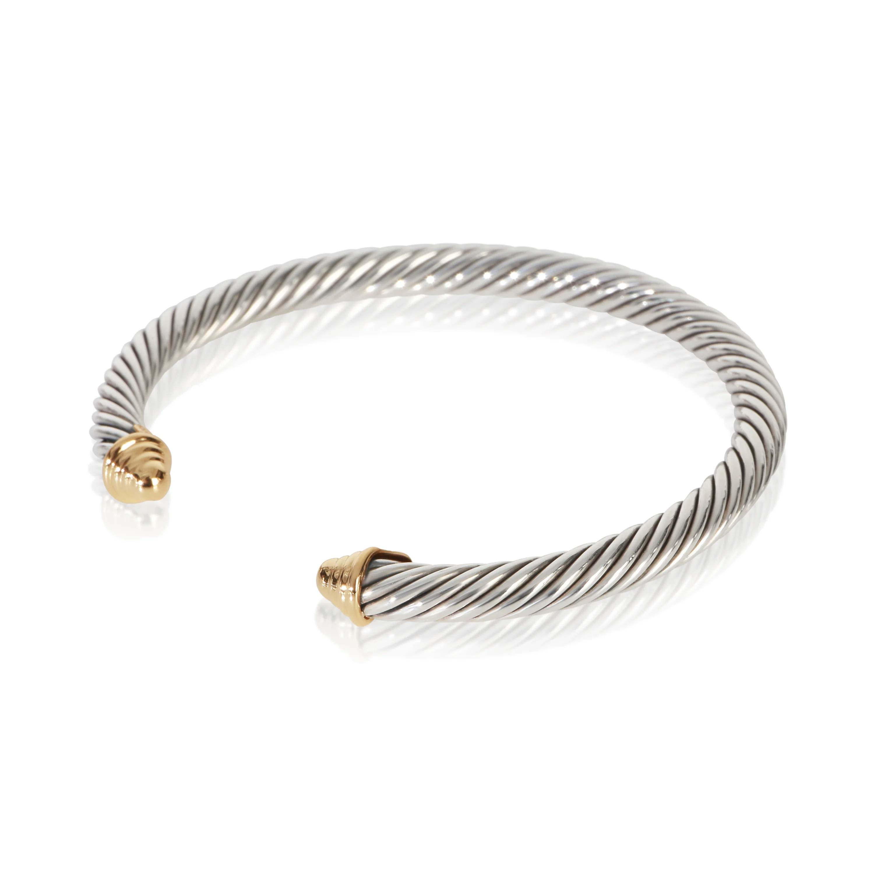 Yellow Gold & Sterling Silver Cable Classic Bracelet - Image 2