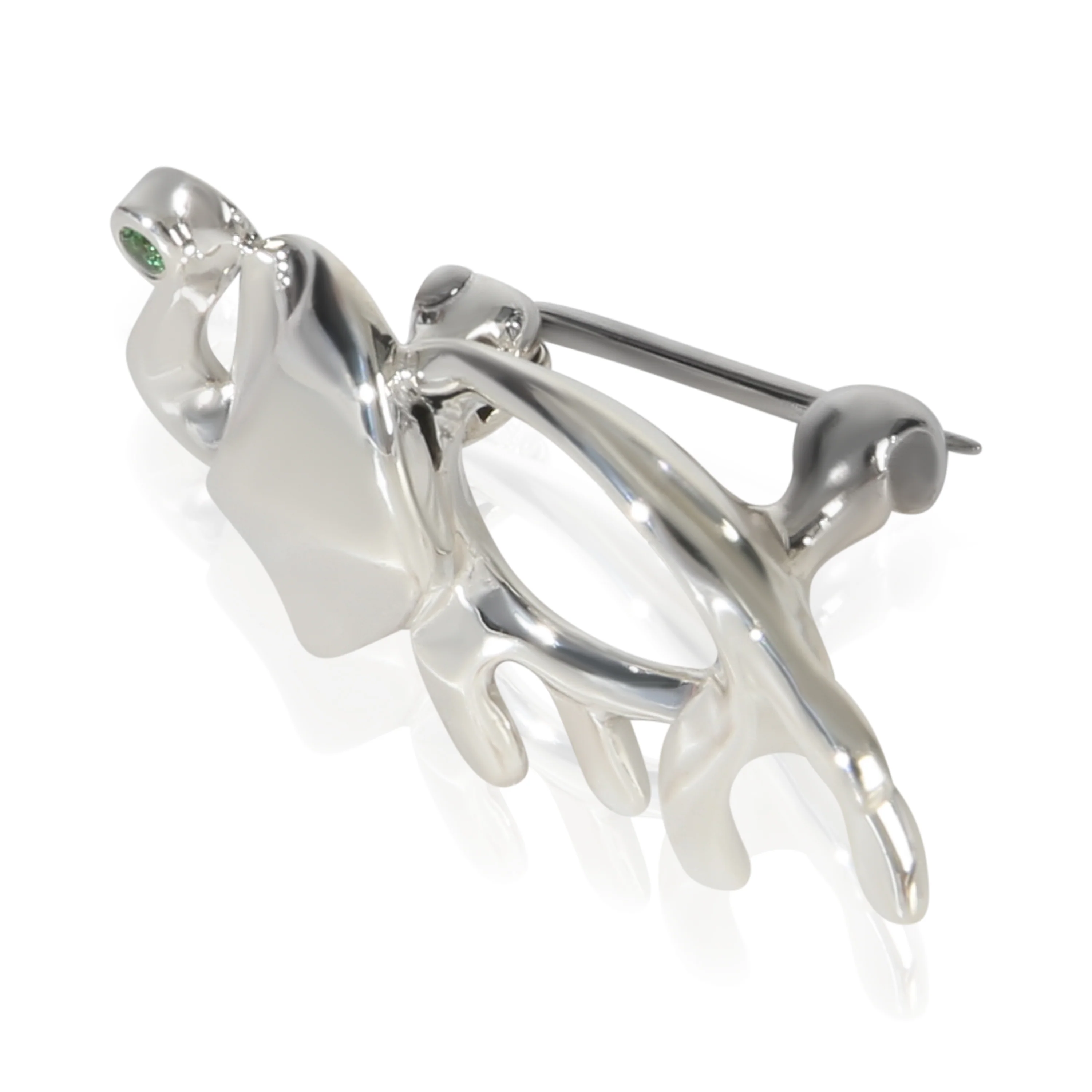 Sterling Silver Tsavorite Save The Wild Elephant Brooch - Image 2