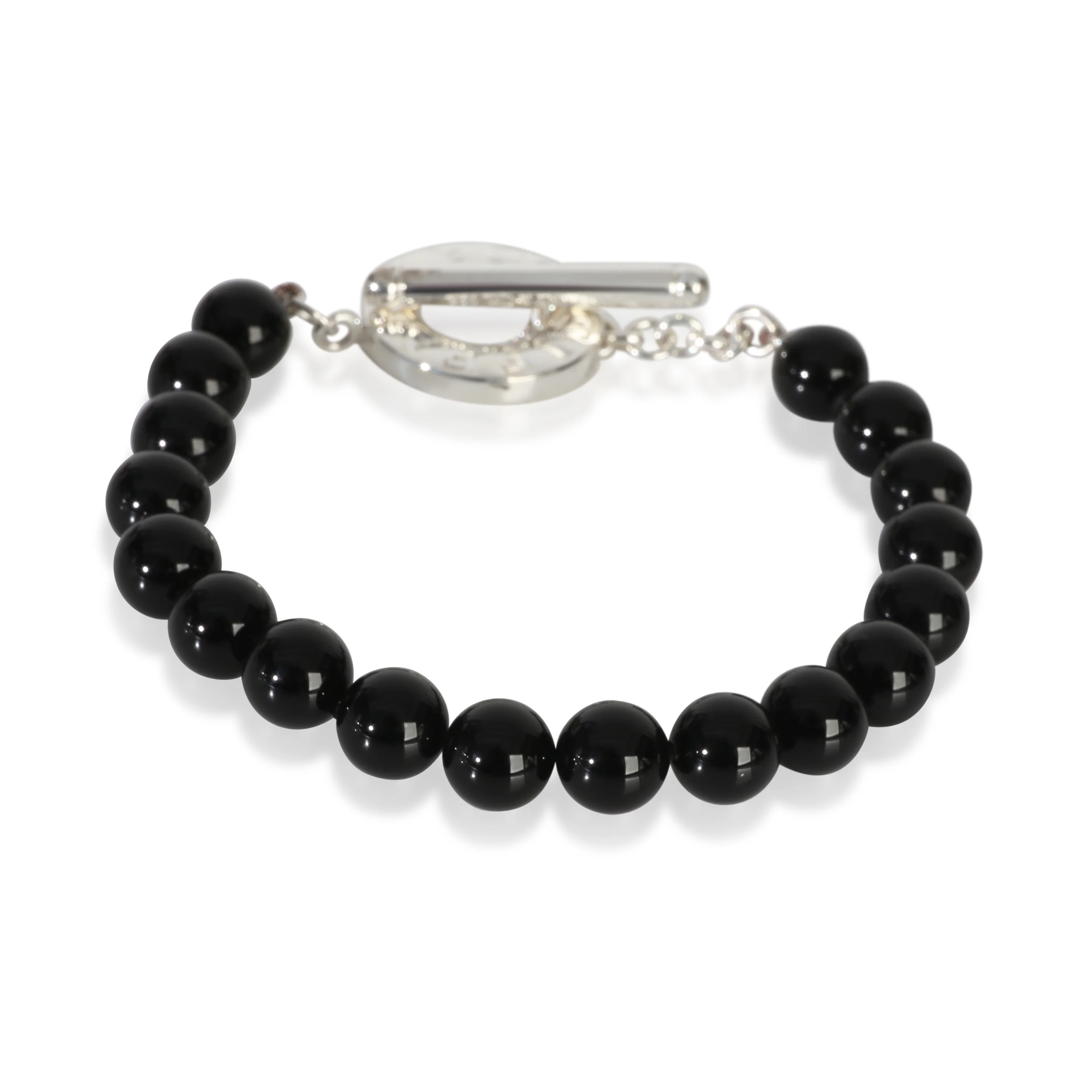 Sterling Silver Onyx Bead Bracelet - Image 3