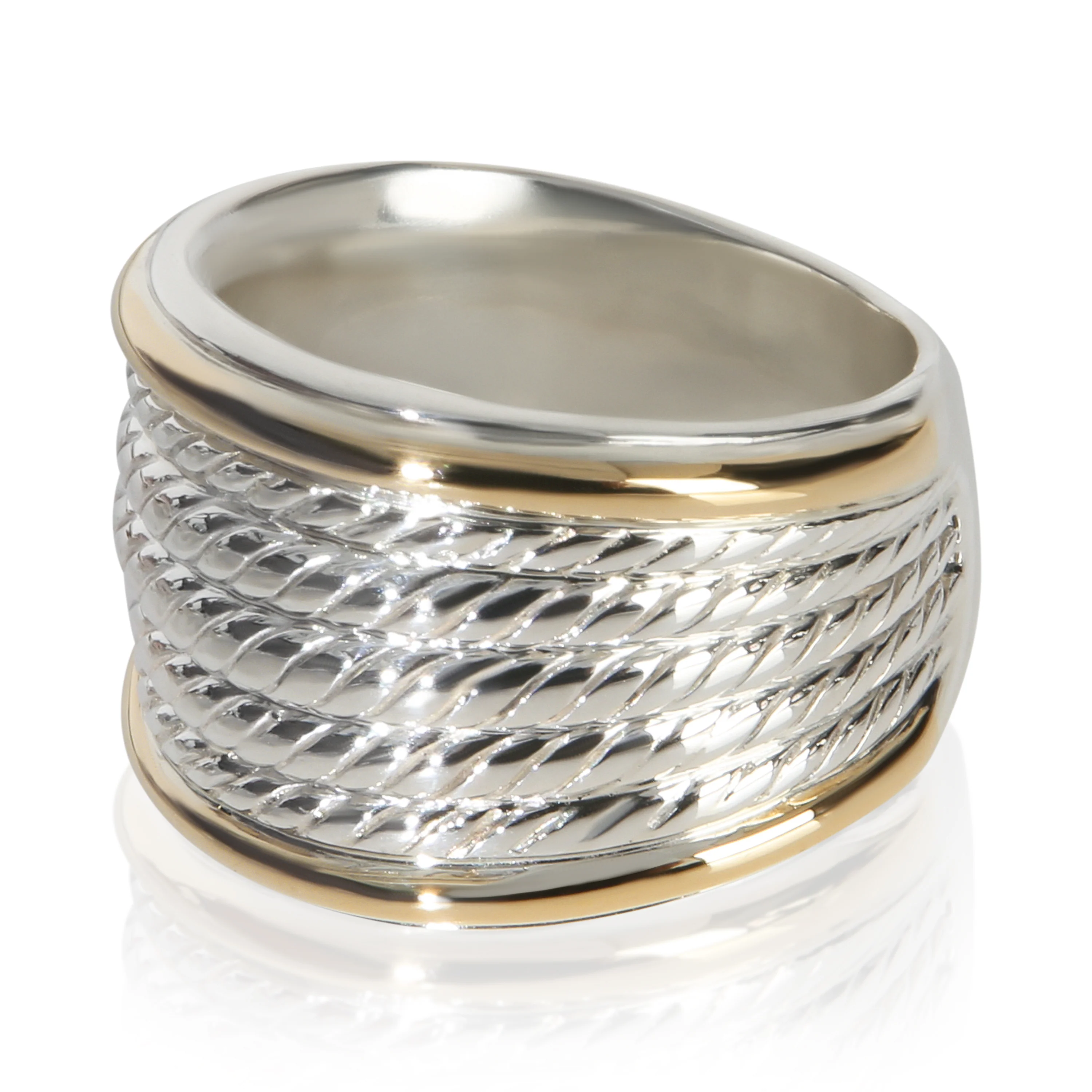 Yellow Gold & Sterling Silver 5 Row Cable Band - Image 2